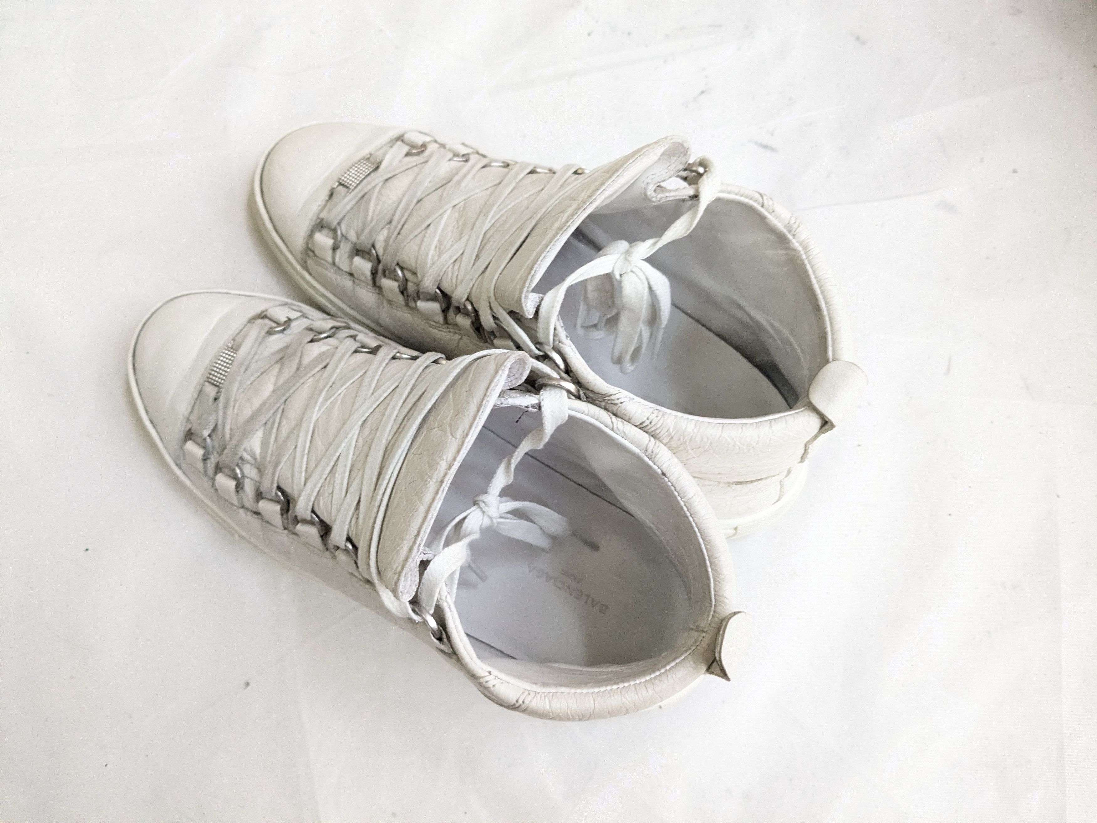Balenciaga Balenciaga Arena White 7 Leather High Tops Lace Up Size US 7 / EU 40 - 10 Thumbnail
