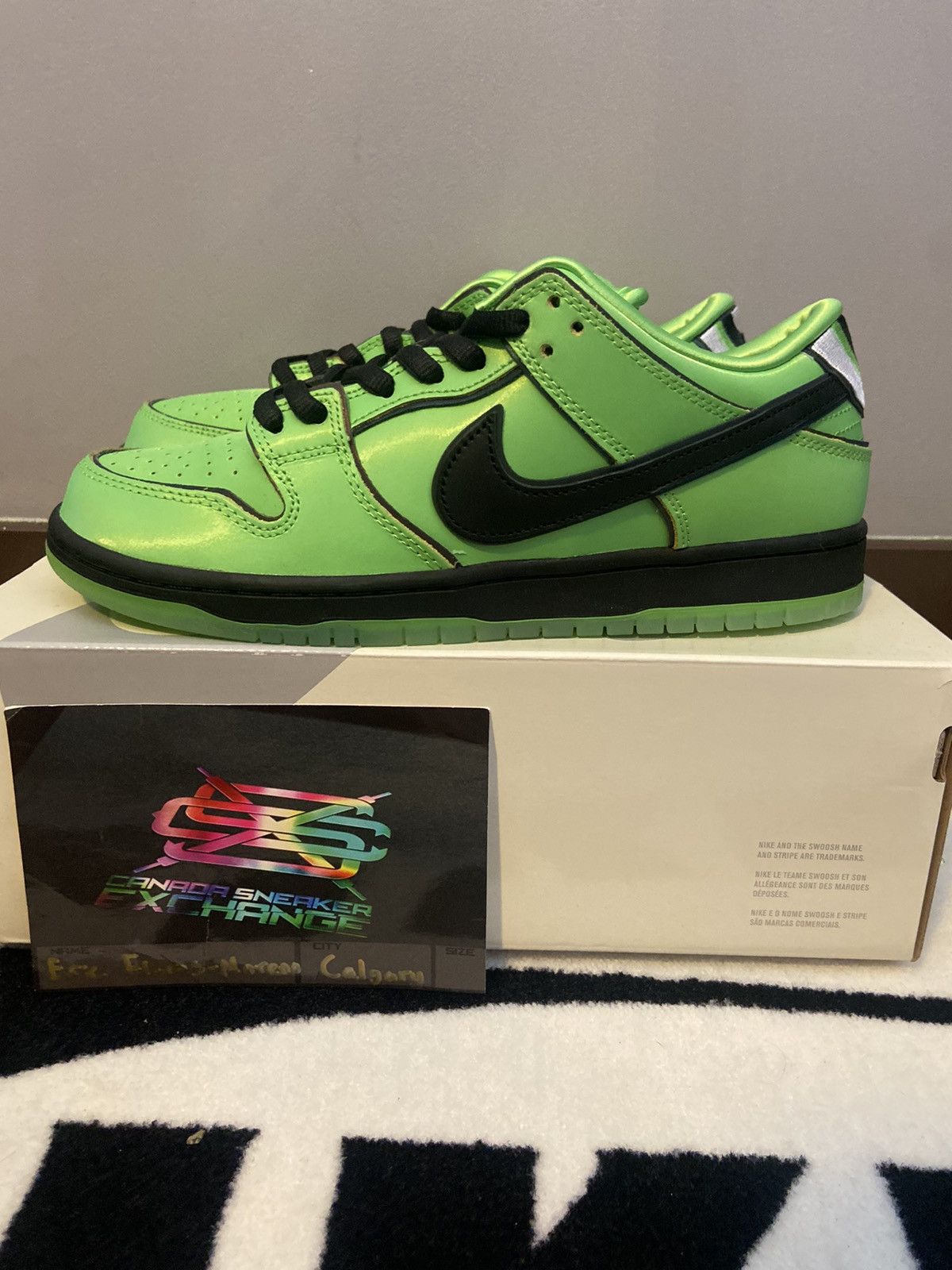 image of Nike Powerpuff Dunk Buttercup Shoes in Green, Men's (Size 9)