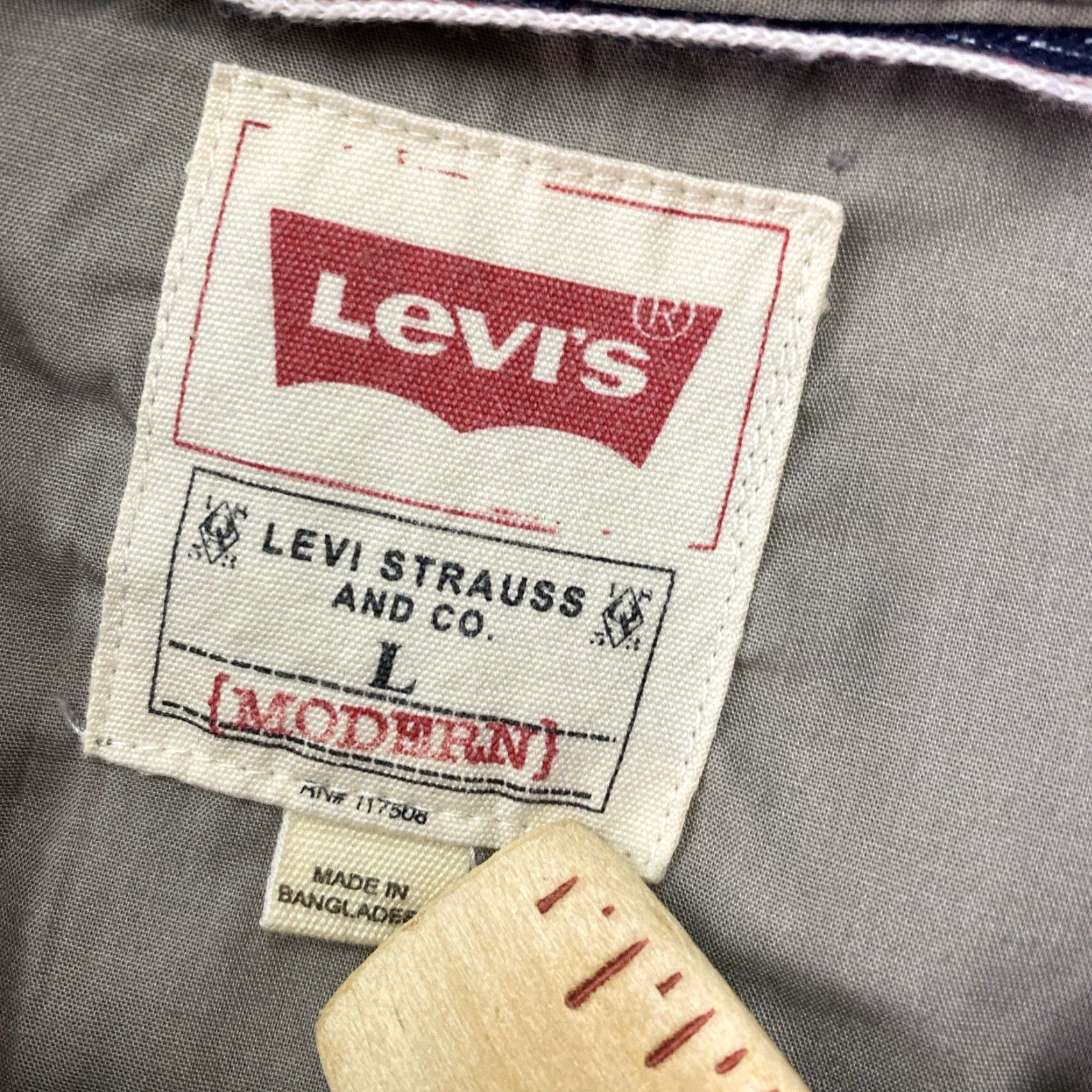 Levi's VINTAGE Levi's Sawtooth Pearl Snap Shirt Long Sleeve Western Rodeo L Modern Fit Gray/Gray Plaid Shirt Mens Size US L / EU 52-54 / 3 - 2 Thumbnail