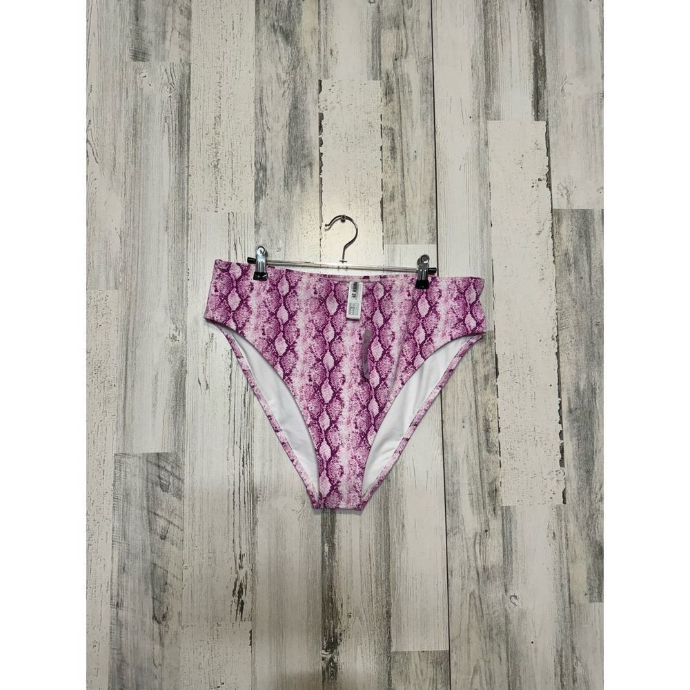 Forever 21 Forever 21 2XL High Rise Pink Snake Print Bikini Bottoms Size ONE SIZE - 2 Thumbnail