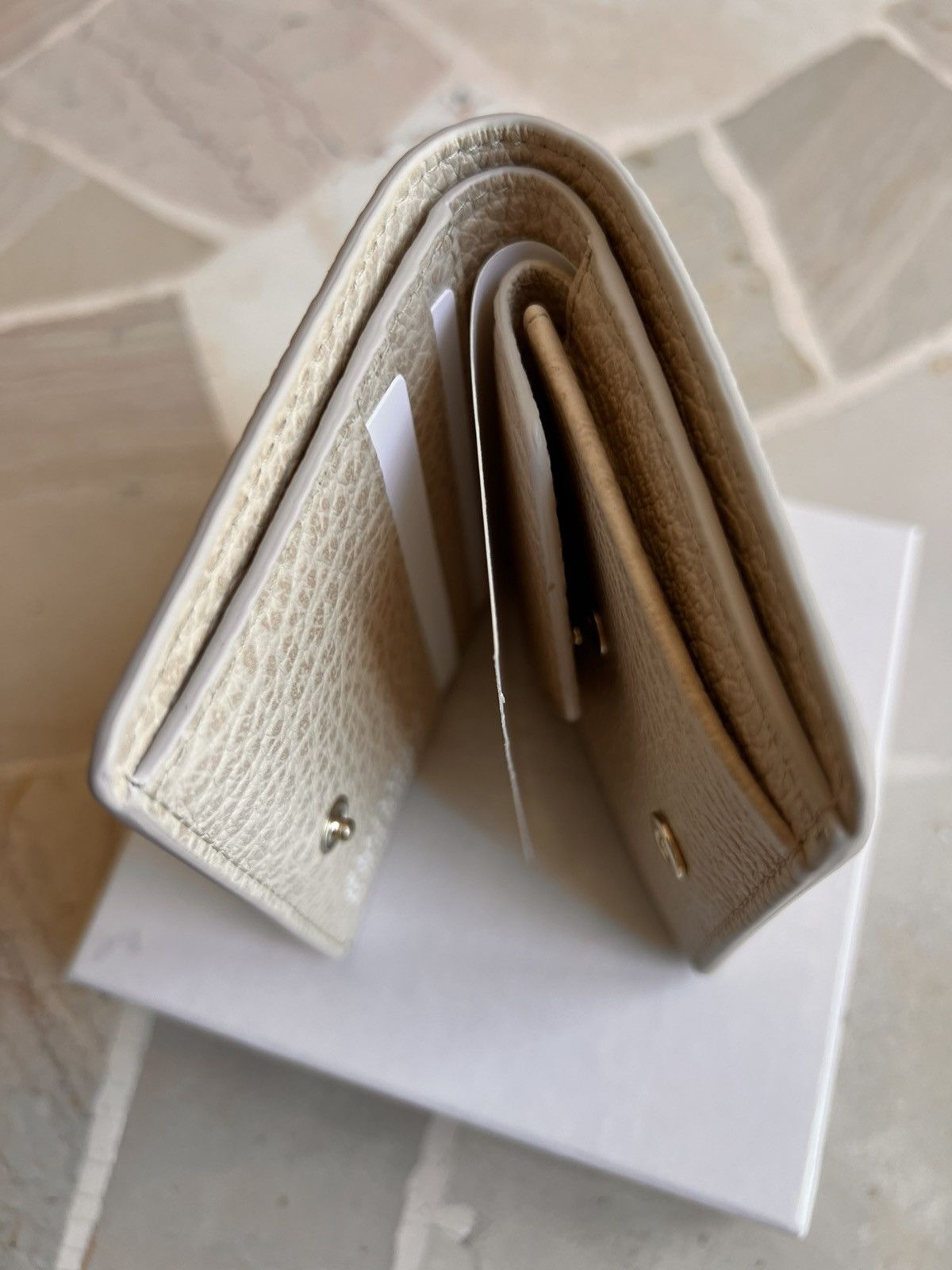 Maison Margiela Maison Margiela Leather Wallet Beige grain 11 cards holder Size ONE SIZE - 3 Thumbnail