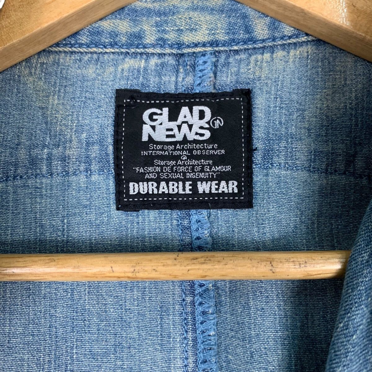 Japanese Brand GLAD NEWS Studded Double Collar Denim Vest #1092-C50 Size XS / US 0-2 / IT 36-38 - 15 Thumbnail