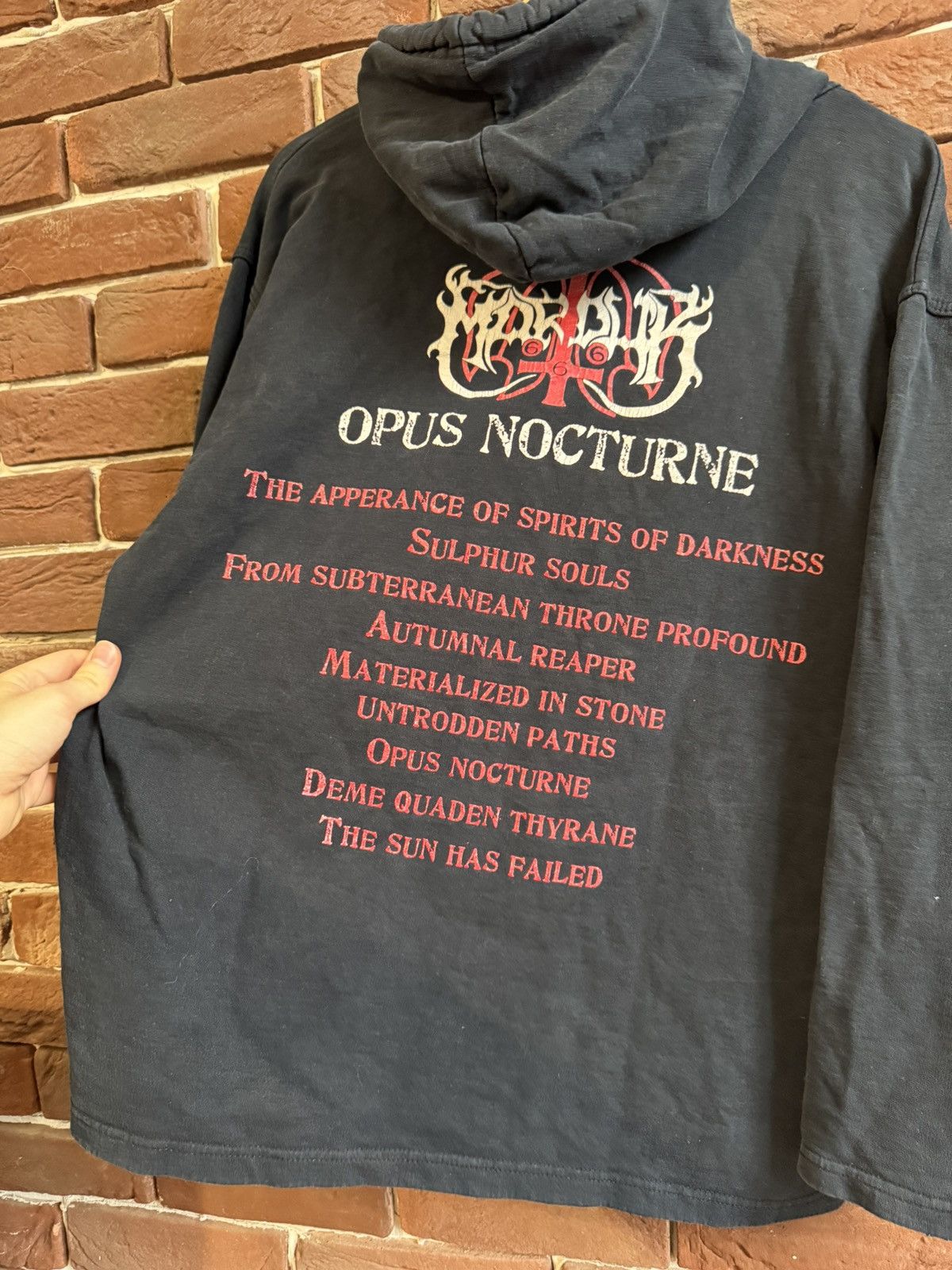 Band Tees Rare Vintage 00s Marduk Opus Nocturn Black Metal Band Hoodie Size US L / EU 52-54 / 3 - 10 Thumbnail