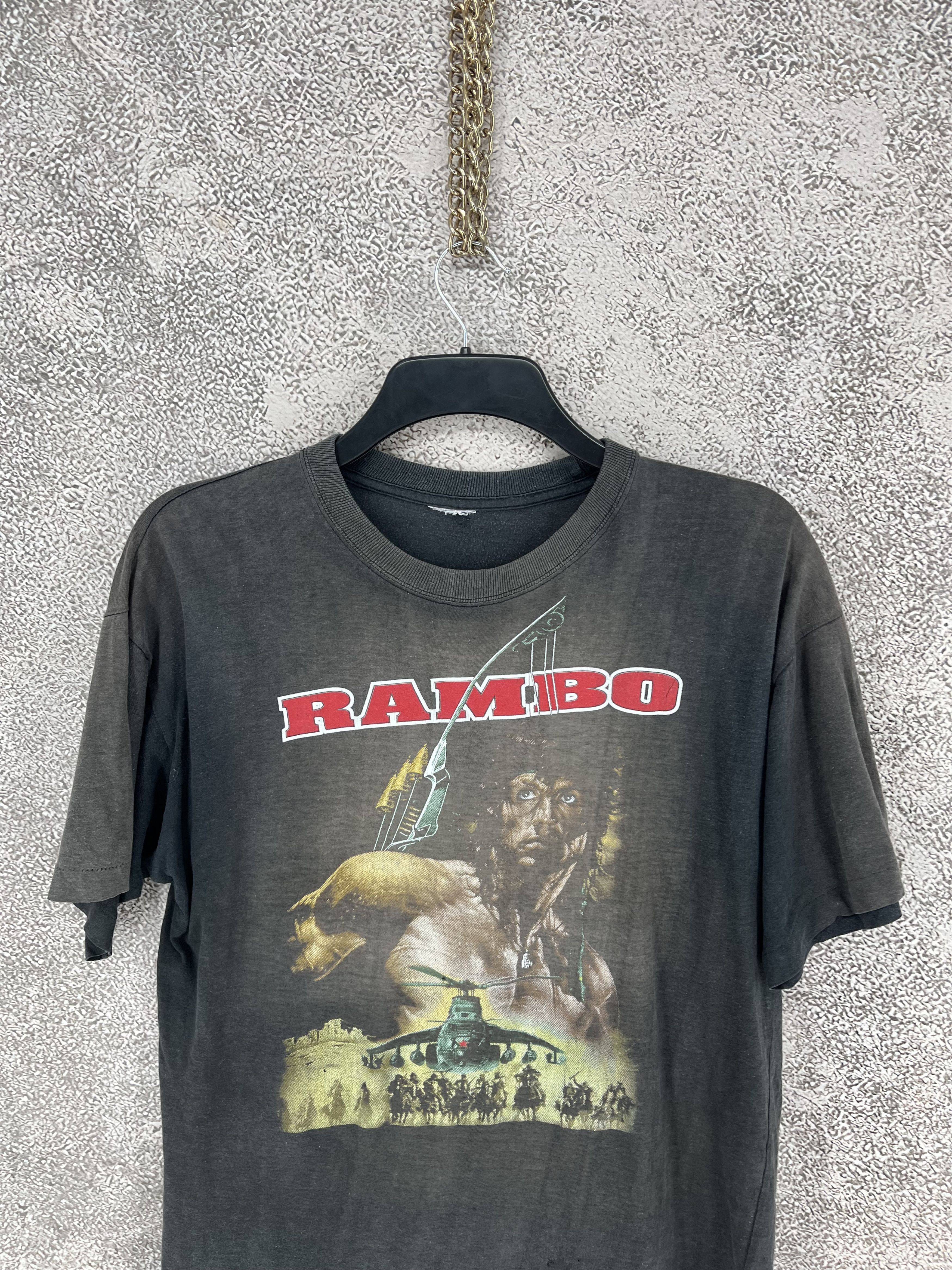 Japanese Brand Vintage 90s Rambo Movie Tee Sylvester Stallone Rap Print Size US M / EU 48-50 / 2 - 6 Thumbnail