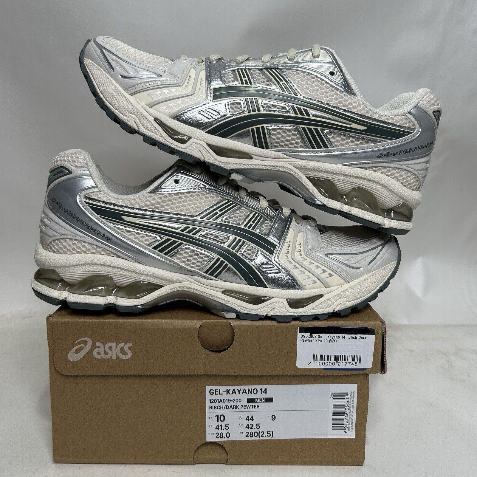 Asics ASICS Gel Kayano 14 “Birch Dark Pewter” 2024 Size US 10 / EU 43 - 1 Thumbnail