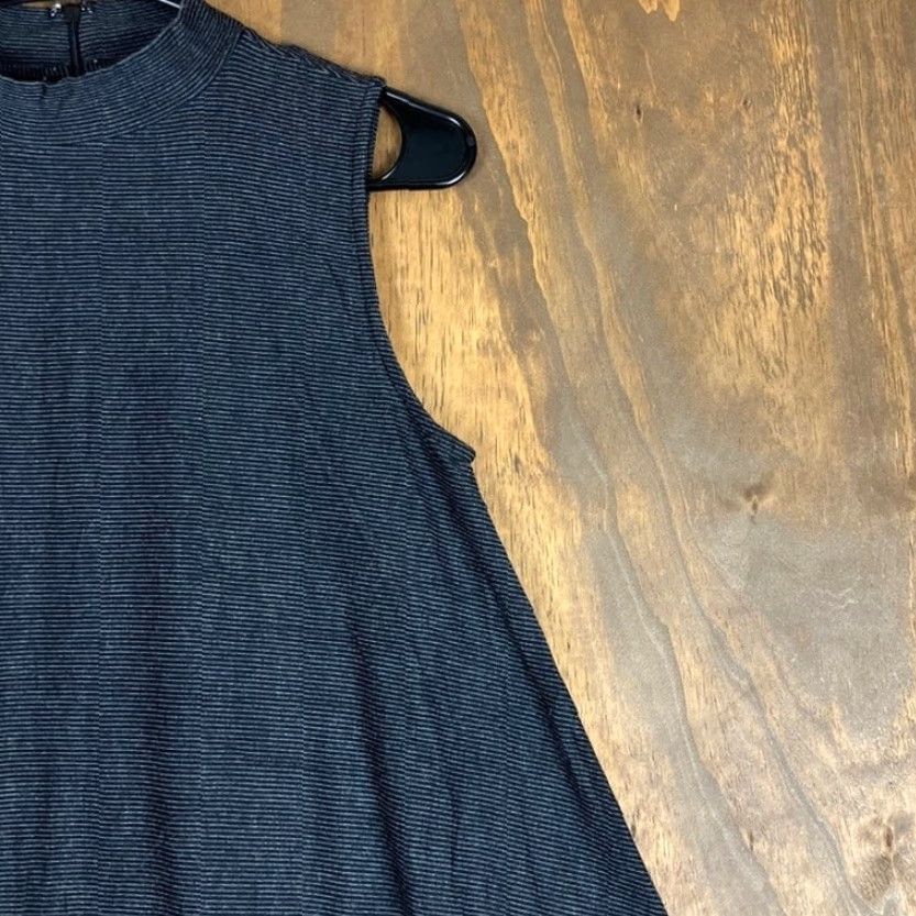 Vintage Artisan NY Womens Dress Gray White Striped High Neck Sleeveless Stretch Small - Shirt Dress - Casual Size S / US 4 / IT 40 - 5 Thumbnail