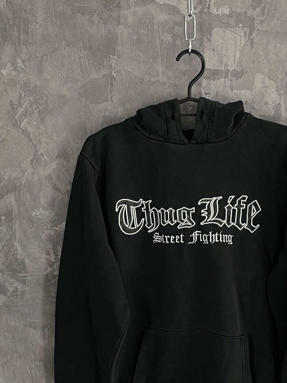 Rap Tees × Vintage 90s Vintage Thug Life Faded Oversized Hoodie rap skate Size US M / EU 48-50 / 2 - 3 Thumbnail