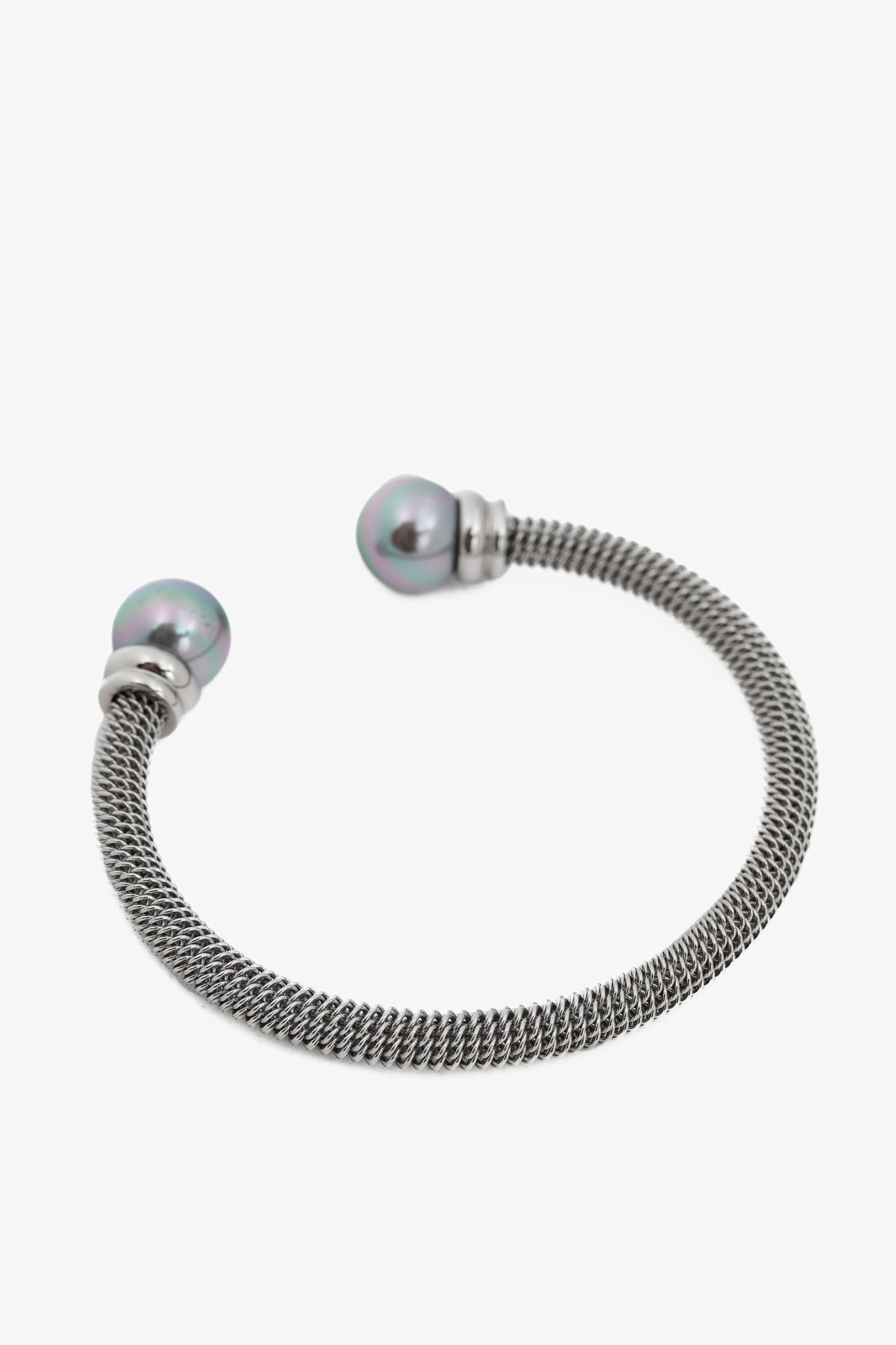Other Majorica Tender Steel & Grey Pearl Station Bracelet Size ONE SIZE - 2 Thumbnail