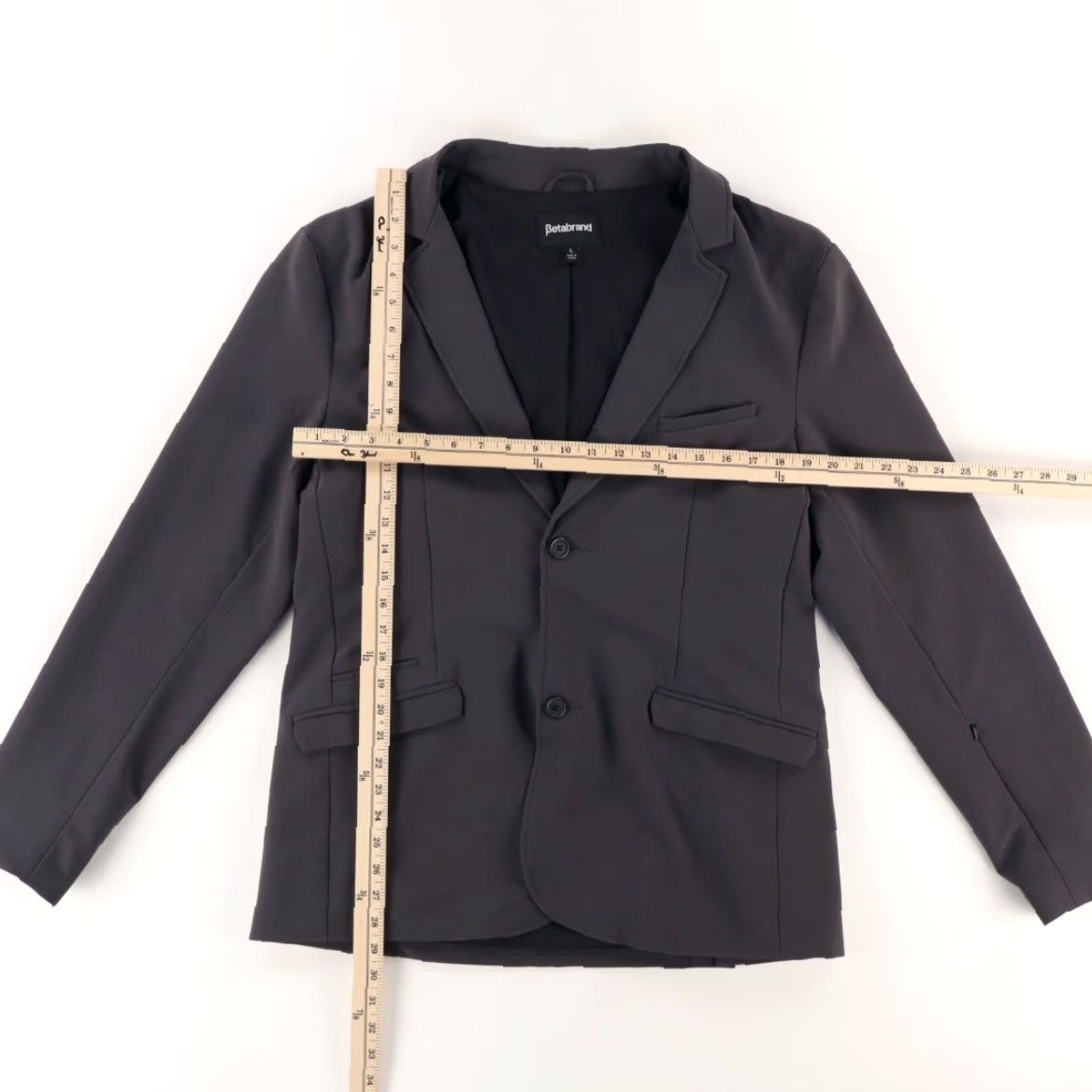 Vintage Betabrand Unstructured Travel Stretch Solid Long Sleeve Jacket Charcoal Men's L Size US L / EU 52-54 / 3 - 3 Thumbnail