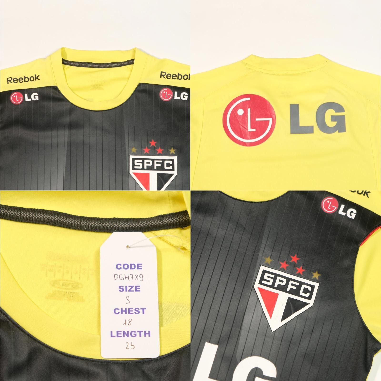 Reebok 2009 Sao Paulo Training Shirt Brazil (M) Size US S / EU 44-46 / 1 - 4 Thumbnail