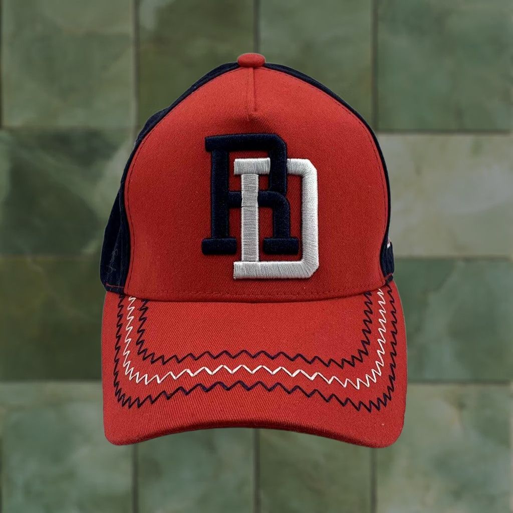 Vintage KV Sports Hat Mens Snapback OSFM Republica Dominica Flag Red Blue Size ONE SIZE - 1 Thumbnail