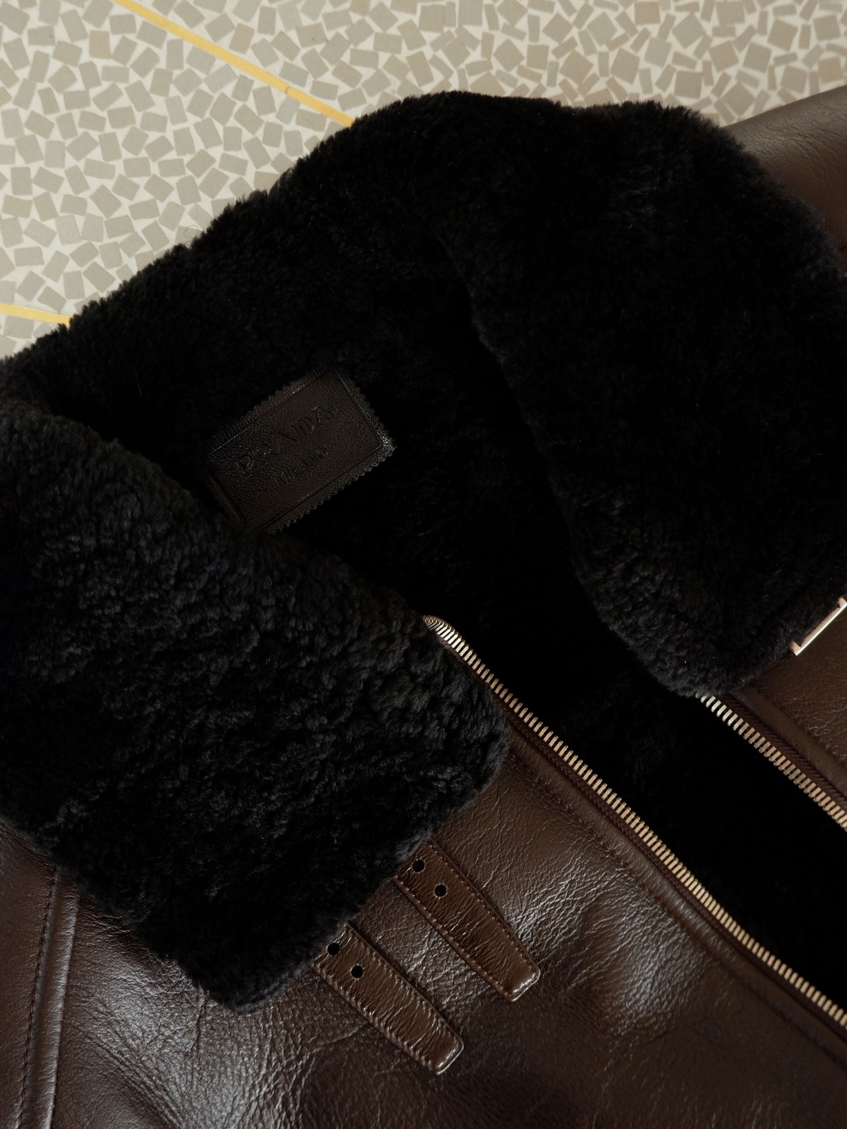 Prada Best price! Prada leather shearling jacket runway AW22 Size US M / EU 48-50 / 2 - 6 Thumbnail