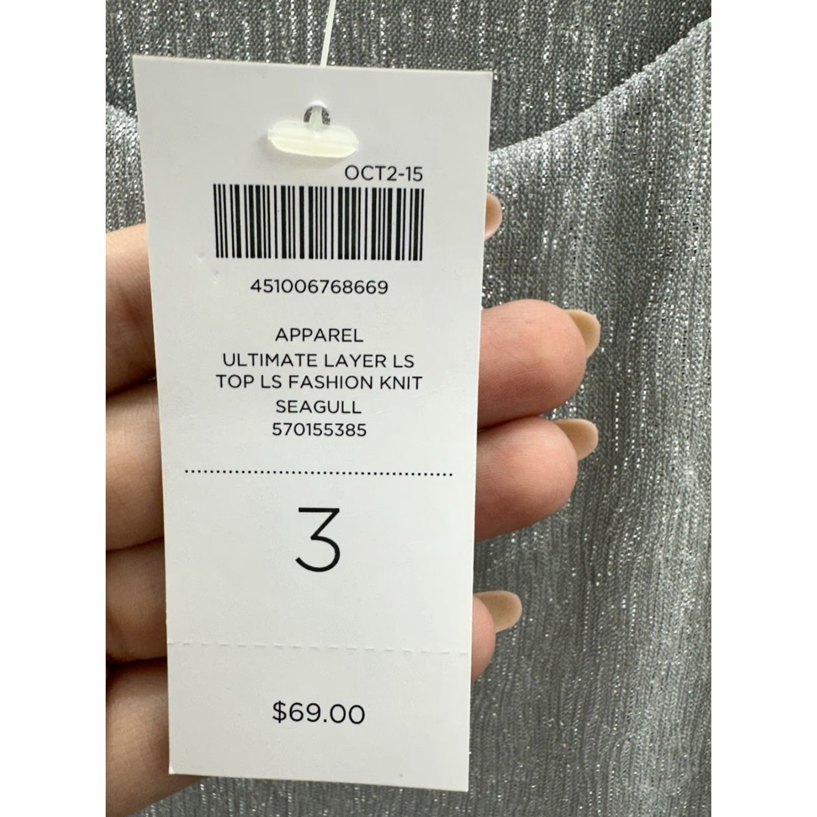 Vintage Chicos Shirt Womens Size 3 Gray Metallic Ultimate Layer Long Sleeve Seagull NWTS Size XS / US 0-2 / IT 36-38 - 6 Thumbnail