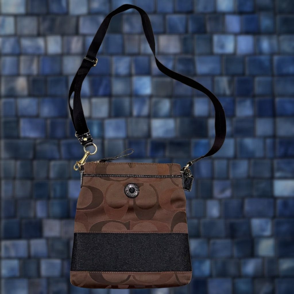 Coach Coach Crossbody Bag Logo Brown with Adjustable Straps Canvas Women’s Size ONE SIZE - 1 Thumbnail
