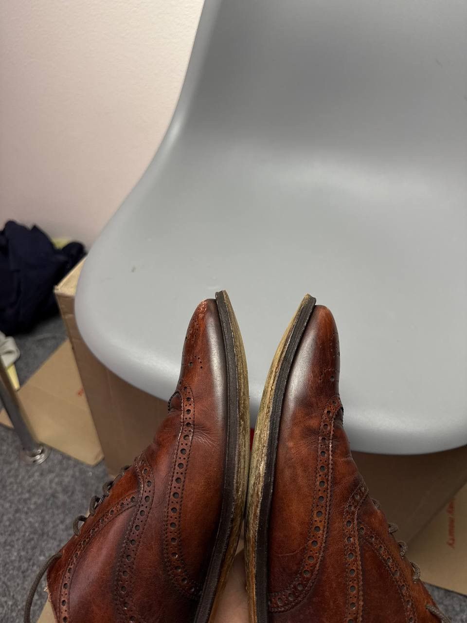 Prada LUXURY PRADA WINGTIP FULL BROGUE SHOES BROWN Size US 8 / EU 41 - 10 Thumbnail