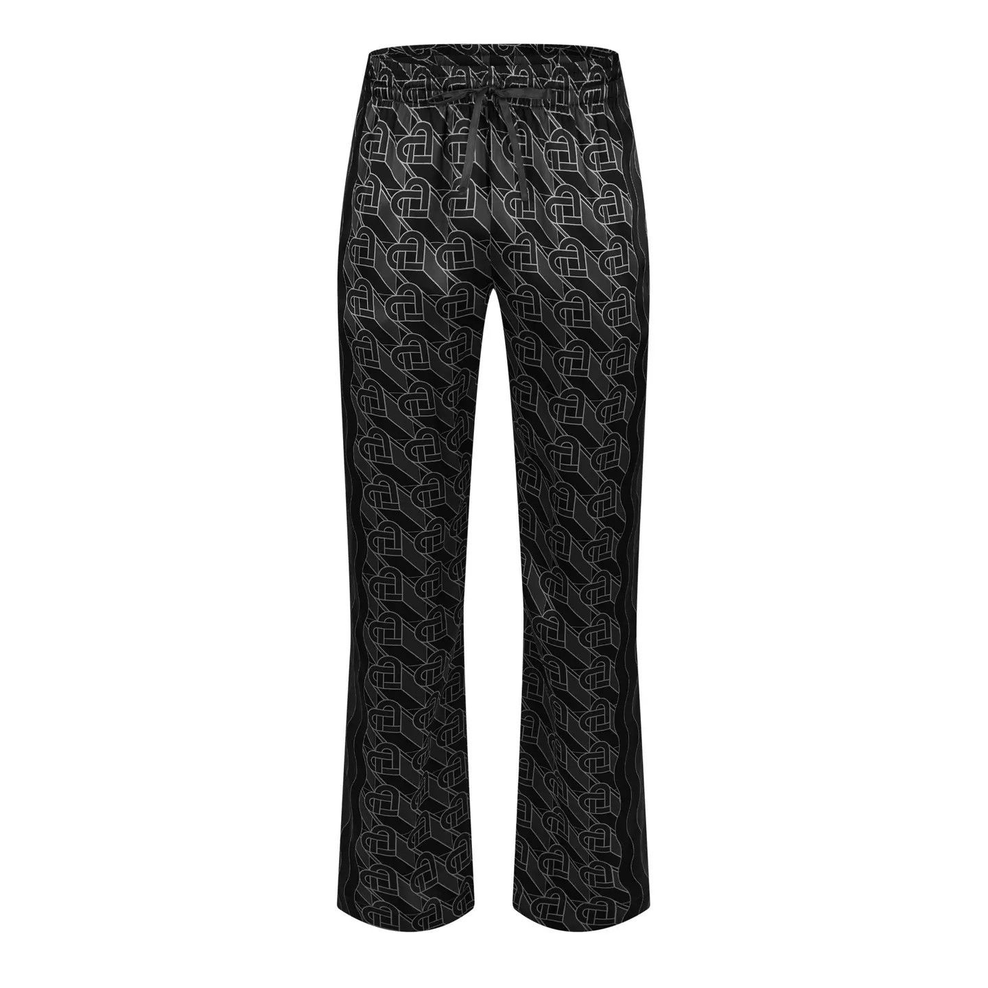 Casablanca o1g2r1mq0426 Heart Monogram Pyjama Trousers in Black Size US 34 / EU 50 - 1 Thumbnail