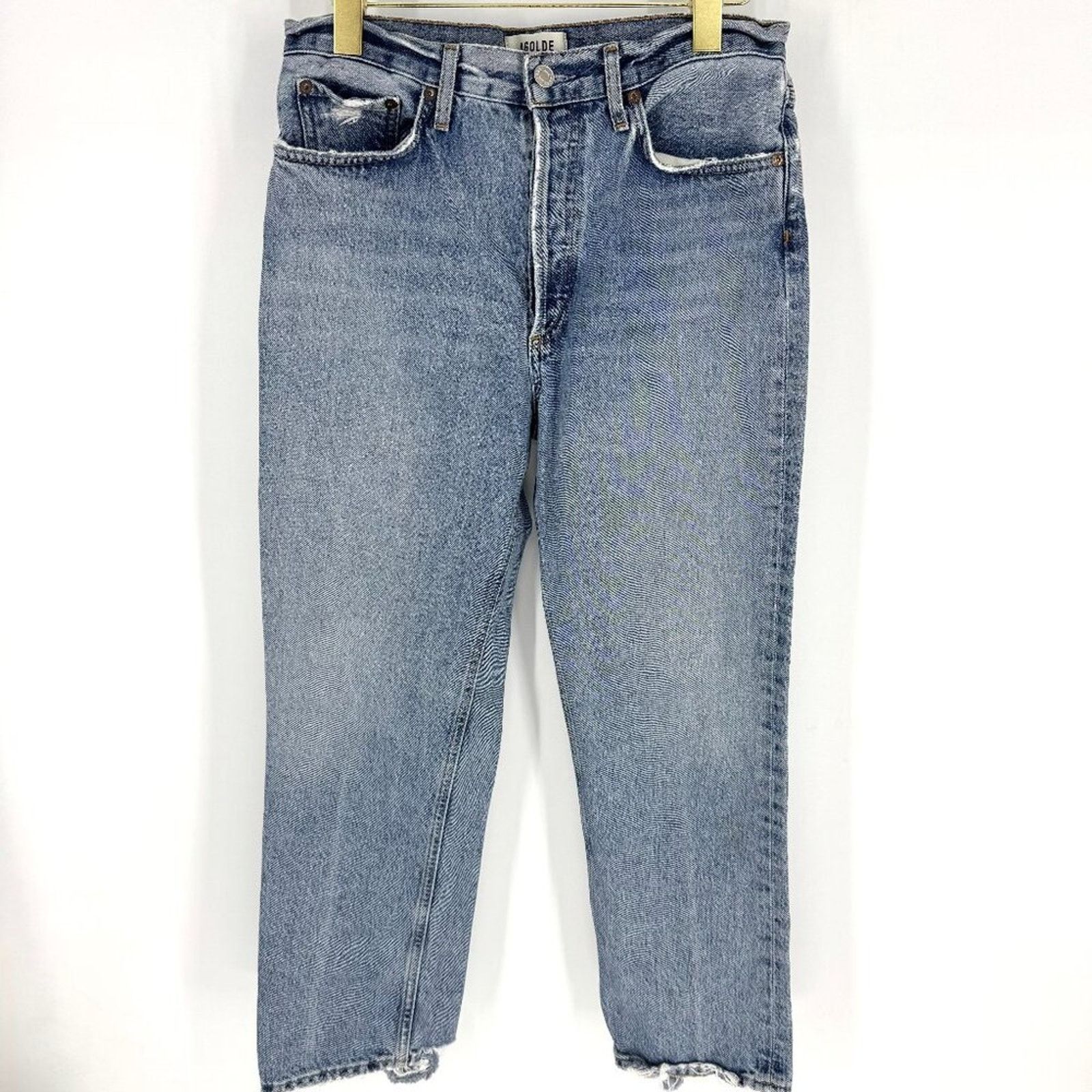 Agolde Agolde Lana Relaxed Straight Denim Jeans Raw Hem Size 27 Size 27" / US 4 / IT 40 - 1 Thumbnail