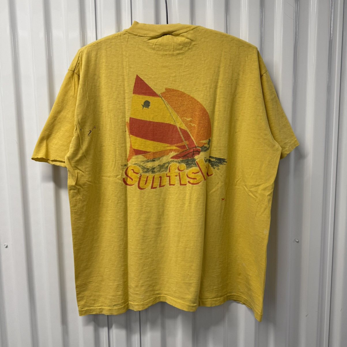 Japanese Brand × Vintage Vintage 70s Distressed Sunfish Sailing Surf Pocket Tee Size US XL / EU 56 / 4 - 11 Thumbnail