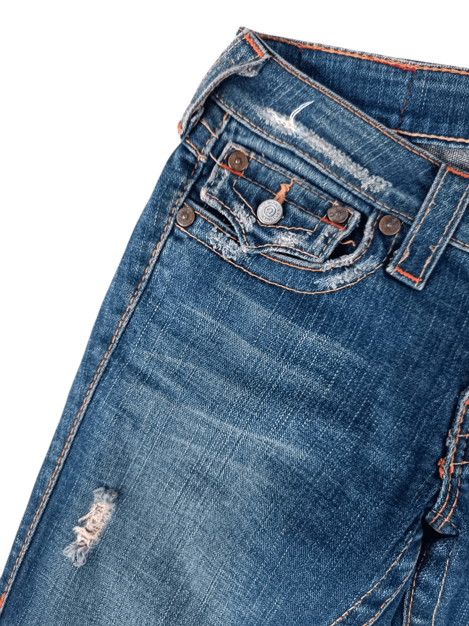 True Religion × Vintage True Religion ひ Joey Flare Distressed Unisex Jeans Size US 28 / EU 44 - 14 Thumbnail