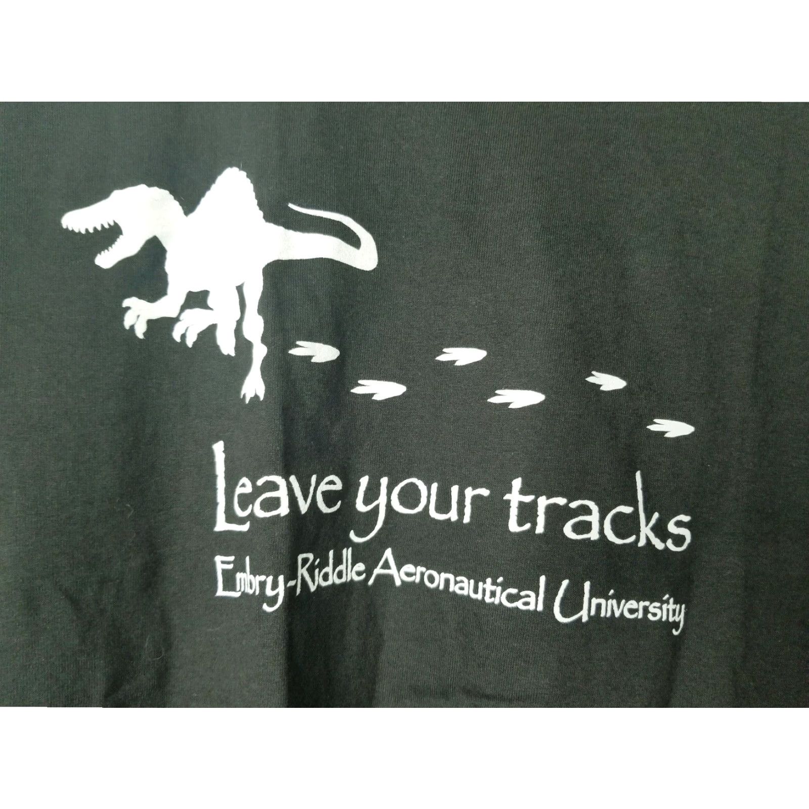 Vintage Embry Riddle Aeronautical University T-Shirt Mens M Black Dinosaur Graphic Tee College Size US M / EU 48-50 / 2 - 2 Thumbnail