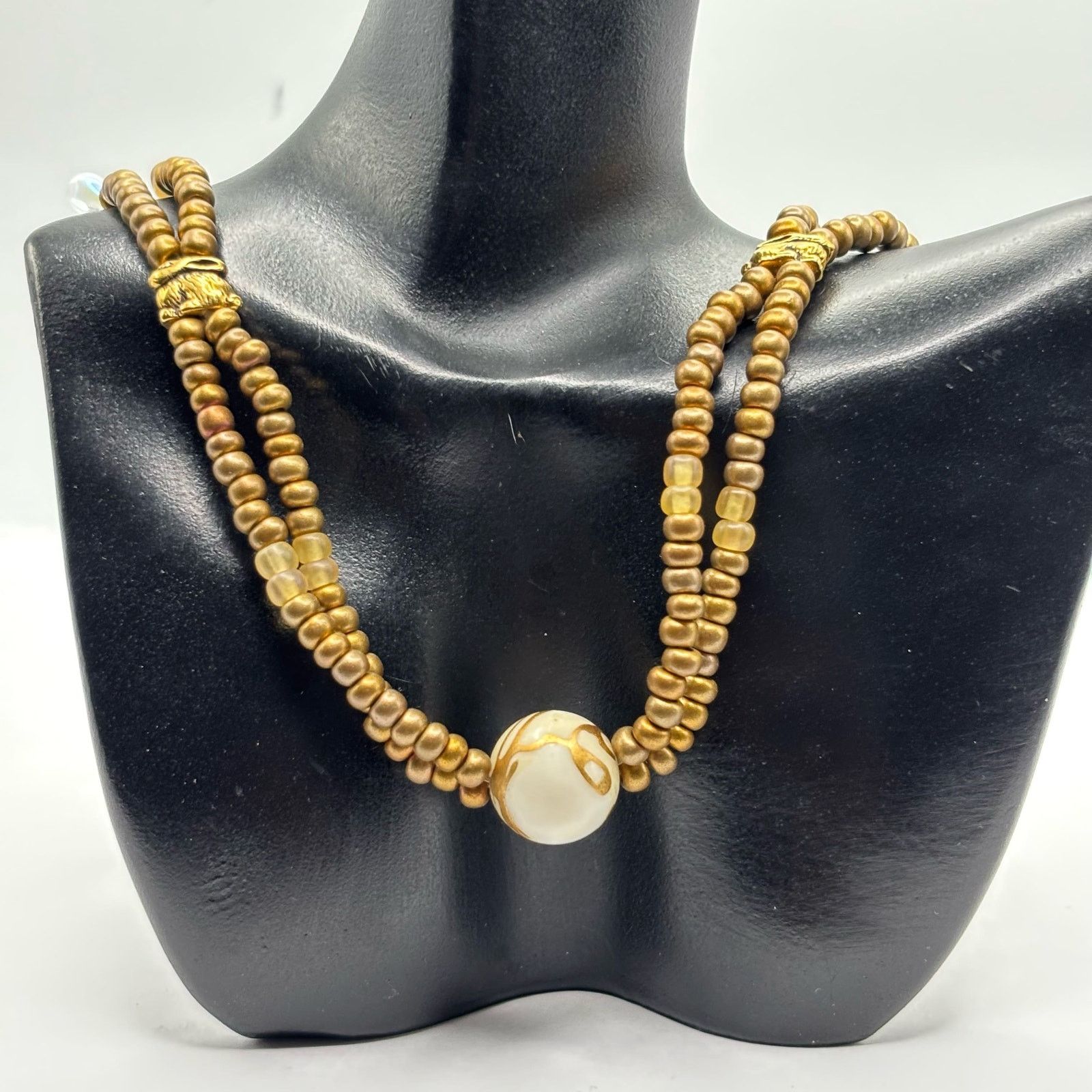 Other Vintage Gold Beaded Necklace Size ONE SIZE - 1 Thumbnail