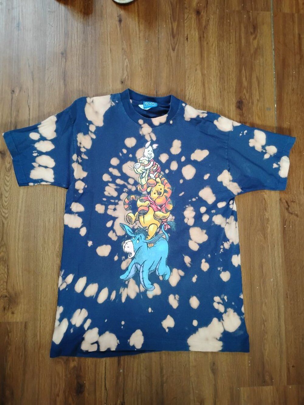 Disney Vintage 90s Disney Winnie The Pooh Reverse Tie Dye T-Shirt Size US XL / EU 56 / 4 - 2 Thumbnail