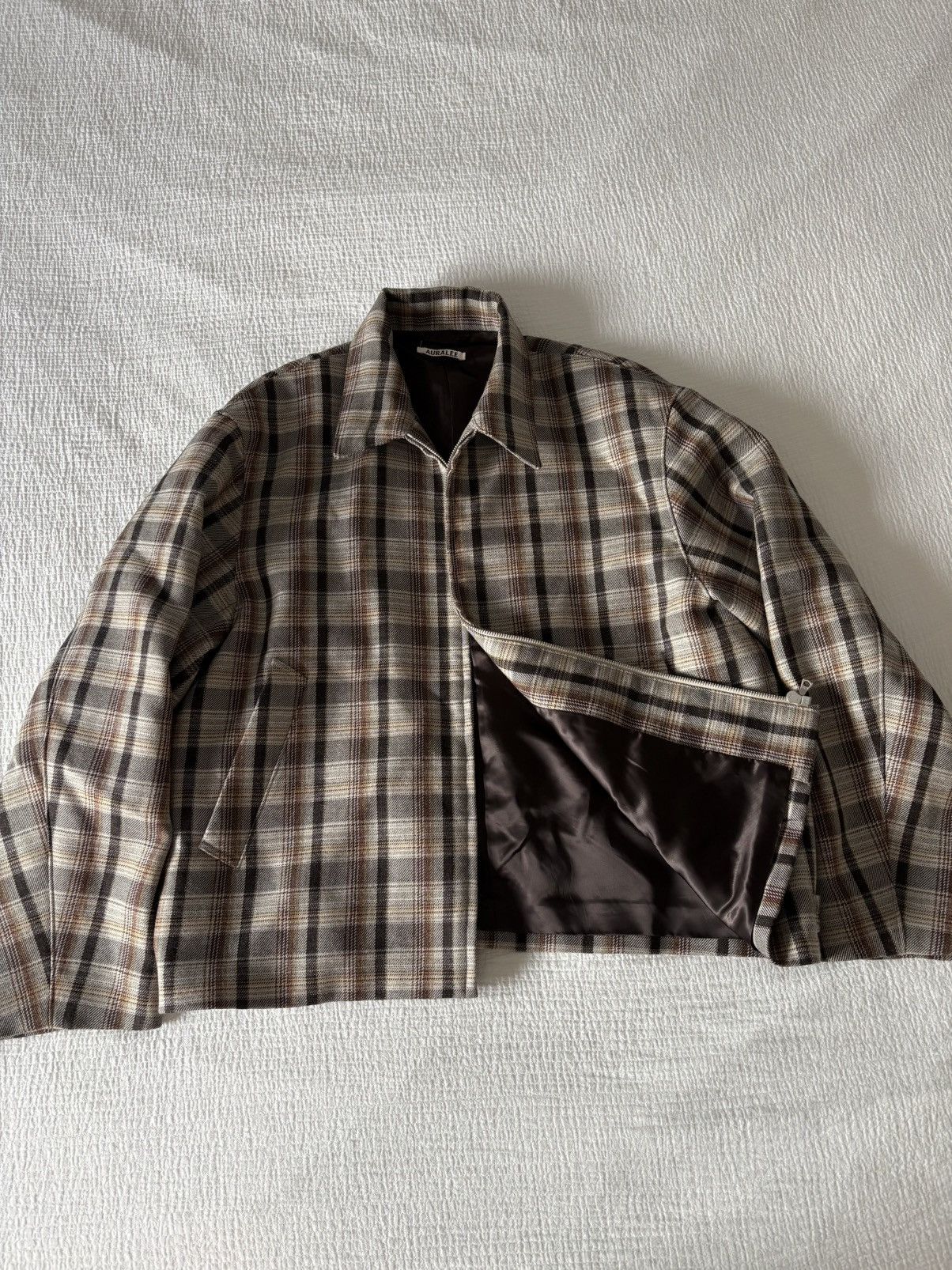 Auralee Auralee brown check zip jacket Size US M / EU 48-50 / 2 - 4 Thumbnail