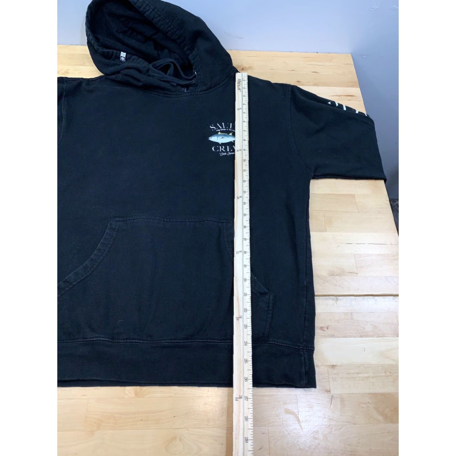 Vintage Salty Crew Hoodie Mens M Black Graphic Print Pockets Pullover Size US M / EU 48-50 / 2 - 4 Thumbnail