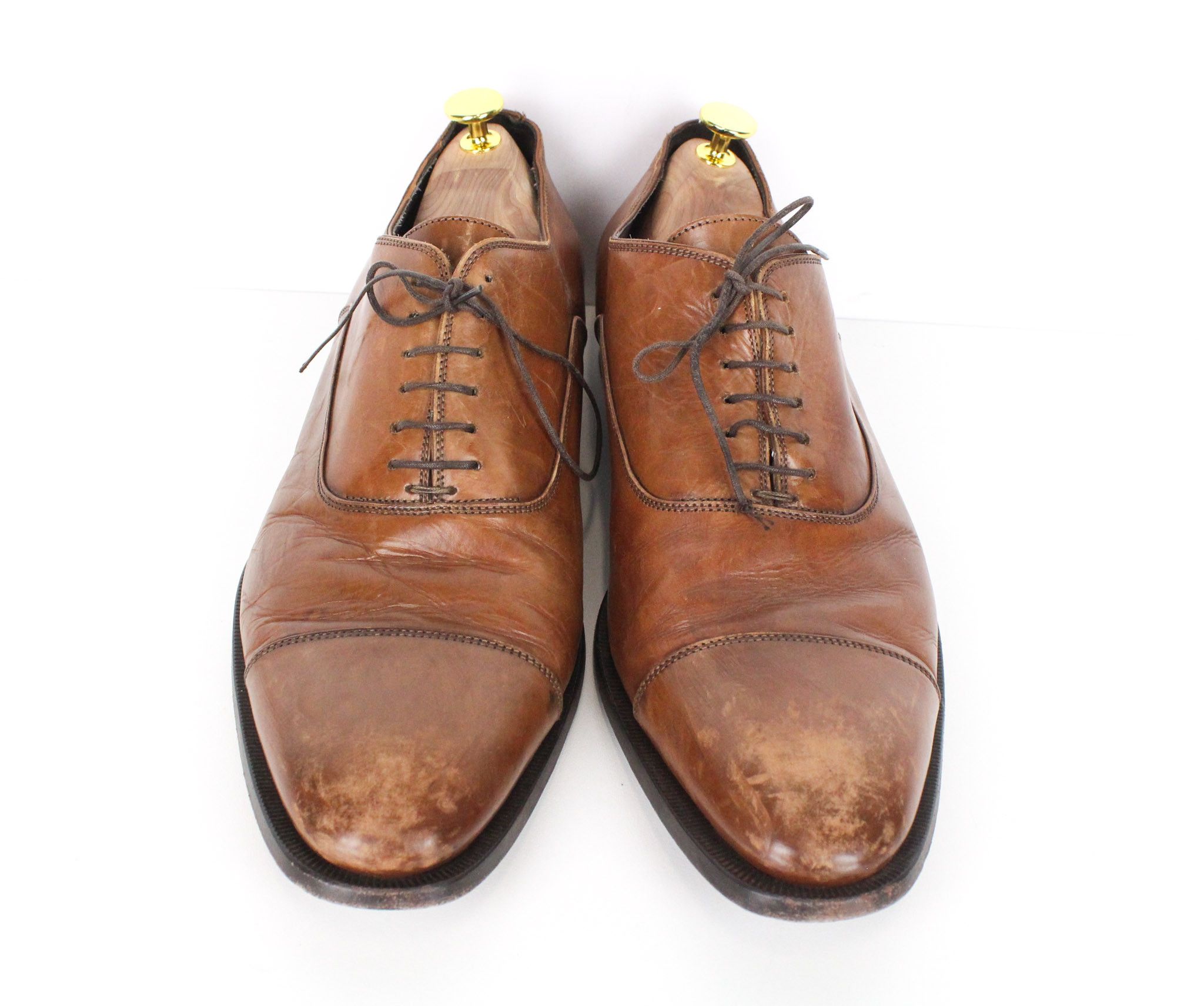 Suitsupply EU44.5 Mid Brown Leather Laced Low-Top 72821 Size US 11.5 / EU 44-45 - 2 Thumbnail