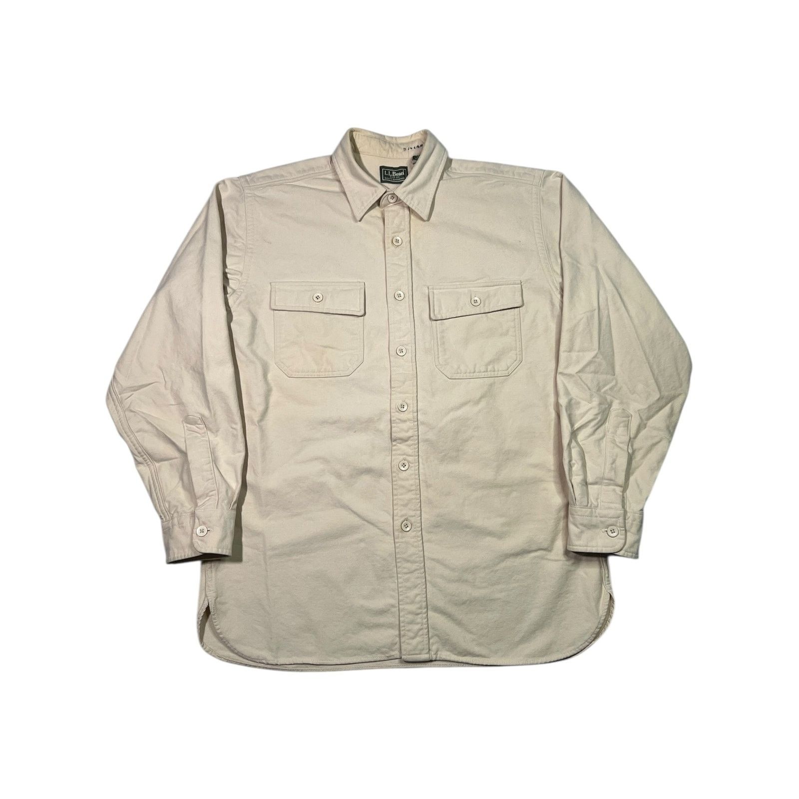 L.L. Bean × Vintage Vintage 90s L.L. Bean cream chamois button up shirt (M) Size US M / EU 48-50 / 2 - 1 Thumbnail