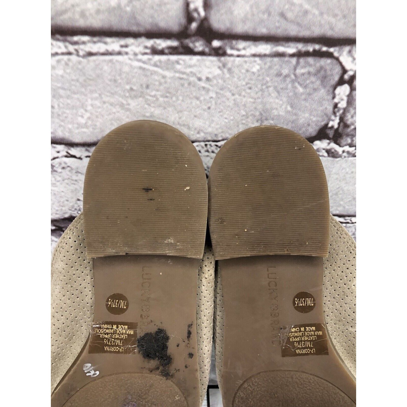 Lucky Brand Lucky Brand Coryna Taupe Suede Leather Slip On Mules Flats W Size US 7 / IT 37 - 7 Thumbnail