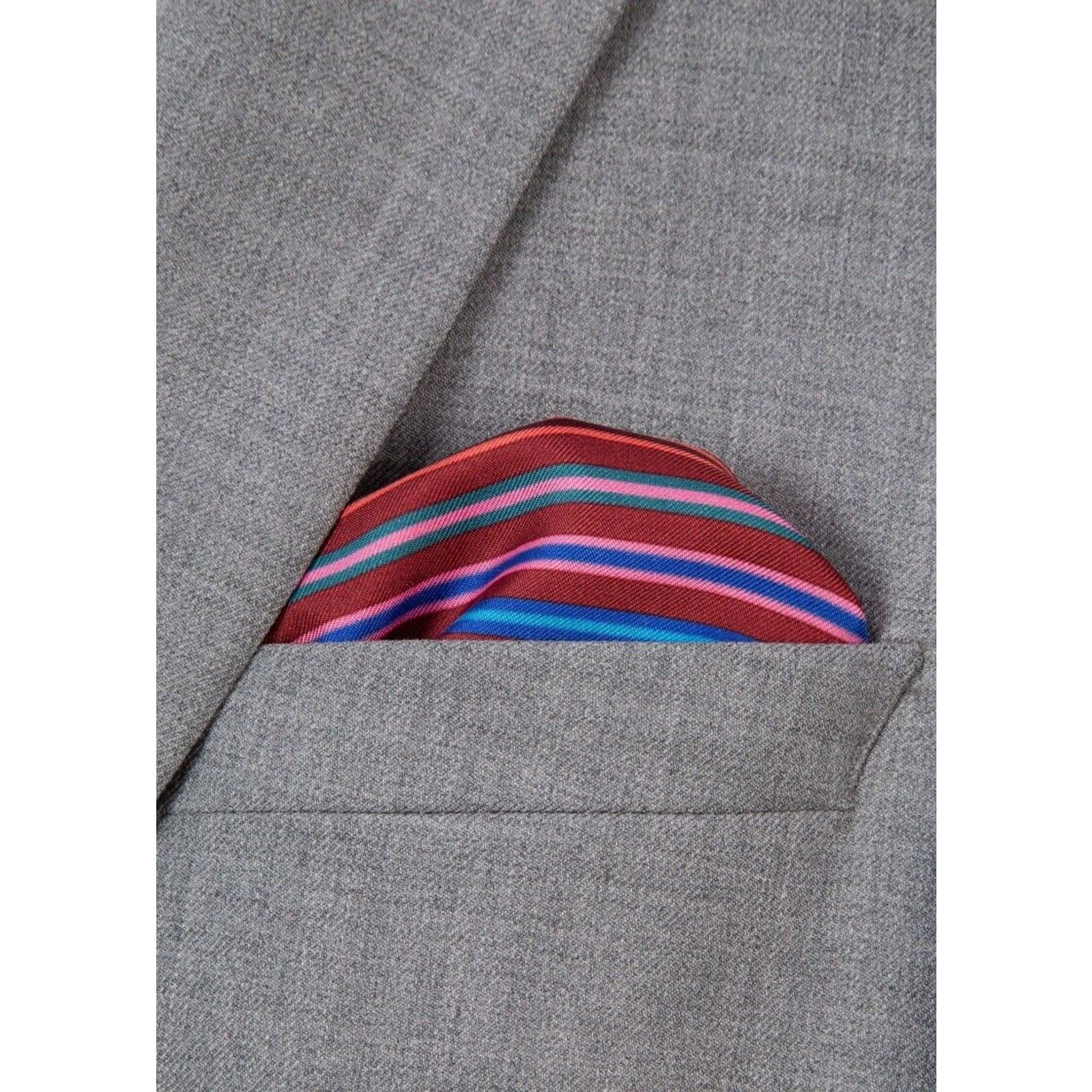 Paul Smith NWT Paul Smith Silk Block Striped Pocket Square, Italy Size ONE SIZE - 2 Thumbnail