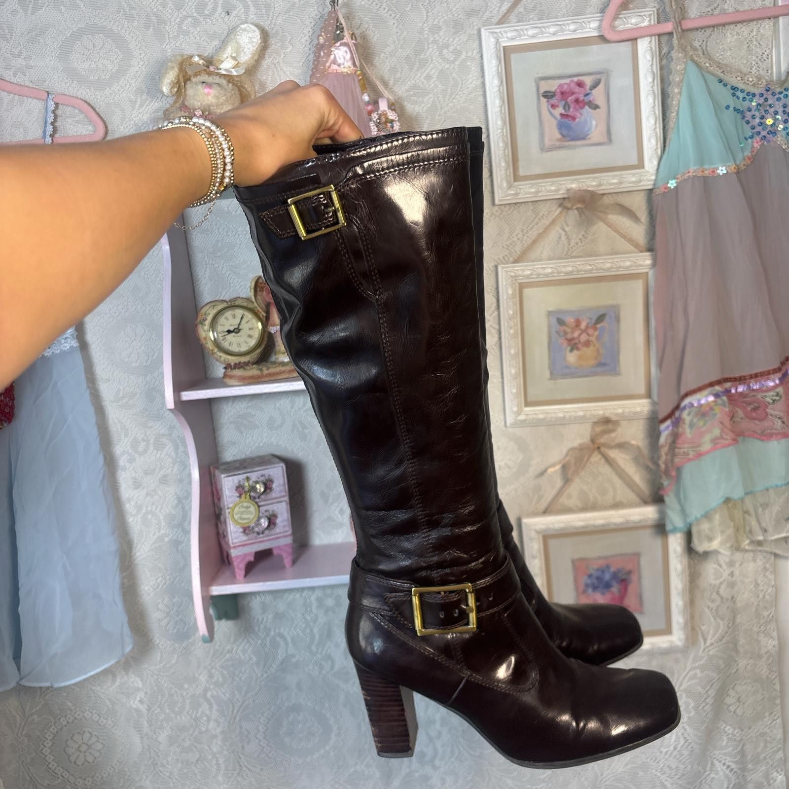 Other vintage brown leather buckle boots Size ONE SIZE - 4 Thumbnail