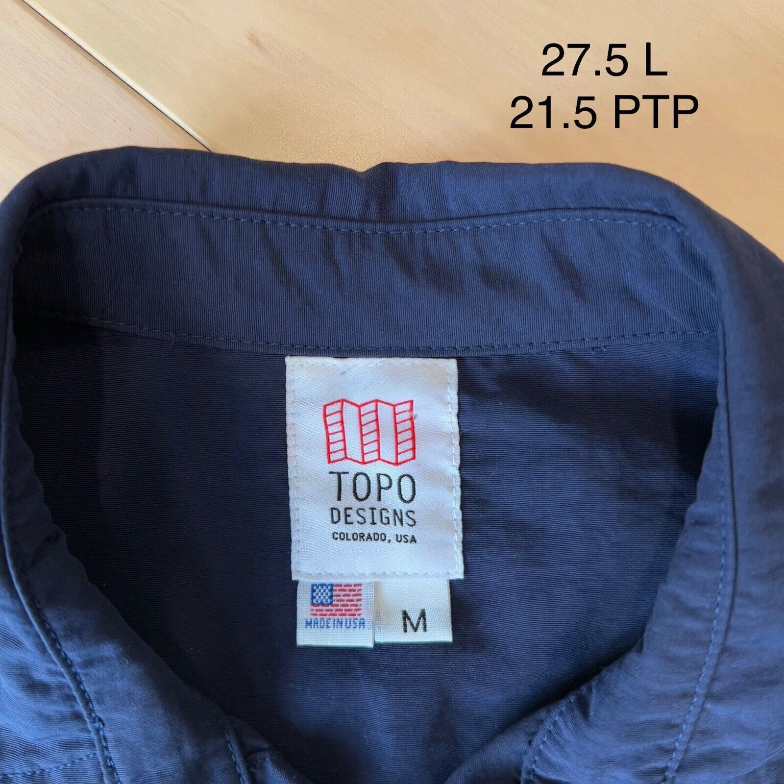 Topo Designs Topo Designs Shirt Medium Blue Nylon Button Up Workwear Size US M / EU 48-50 / 2 - 7 Thumbnail