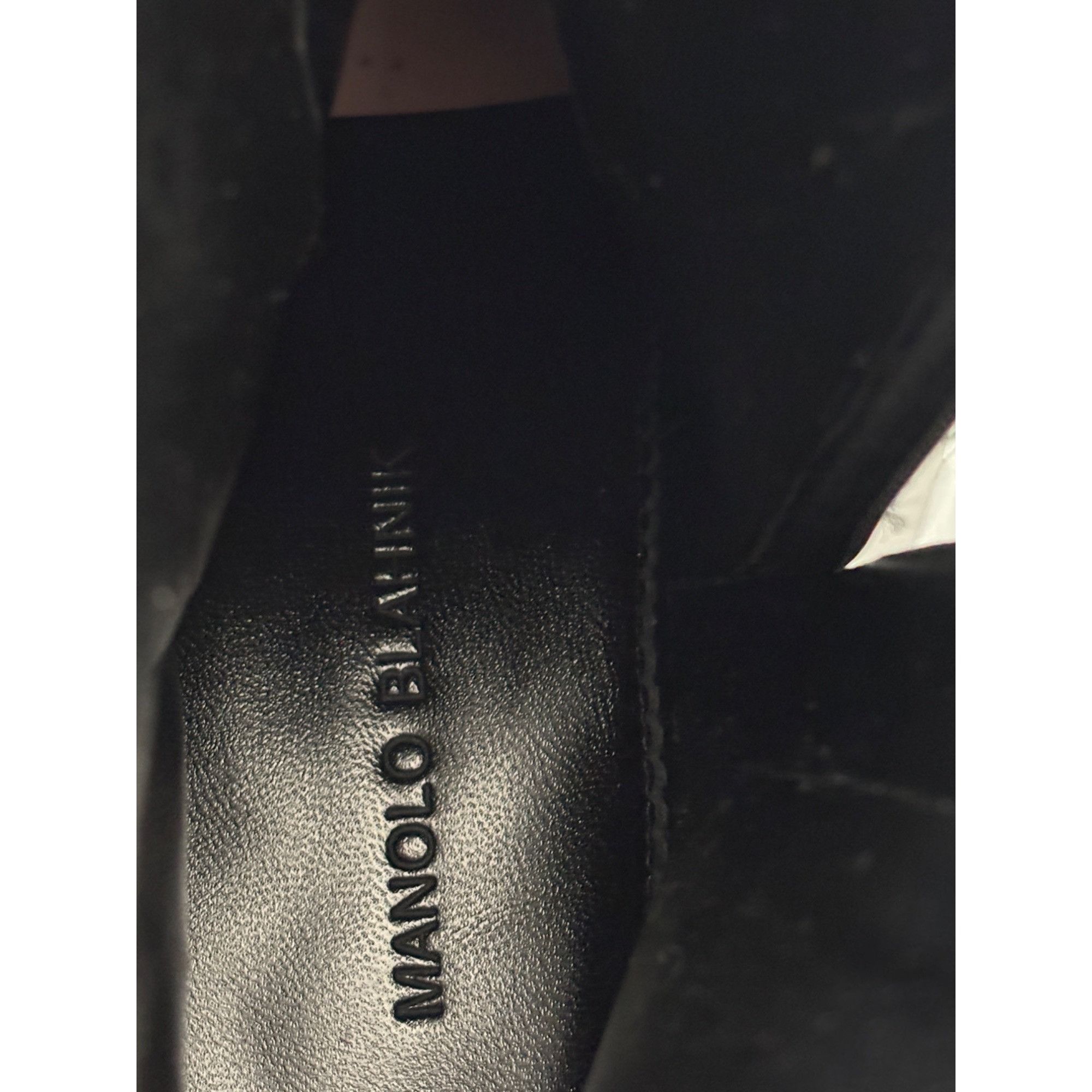 Manolo Blahnik Manolo Blahnik Black Leather Ankle Boots With Silver Chain E Size US 7.5 / IT 37.5 - 15 Thumbnail