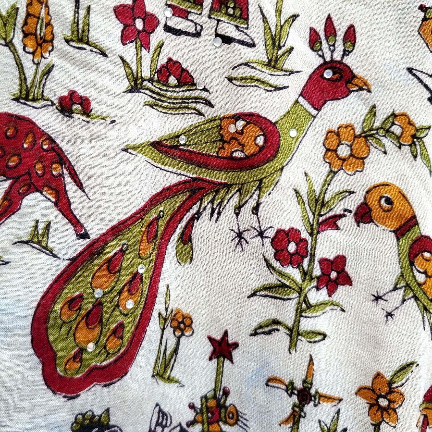 Vintage Bollywood Tunic Dress Indian Cotton Kameez S Peacock Festiva Size S / US 4 / IT 40 - 7 Thumbnail