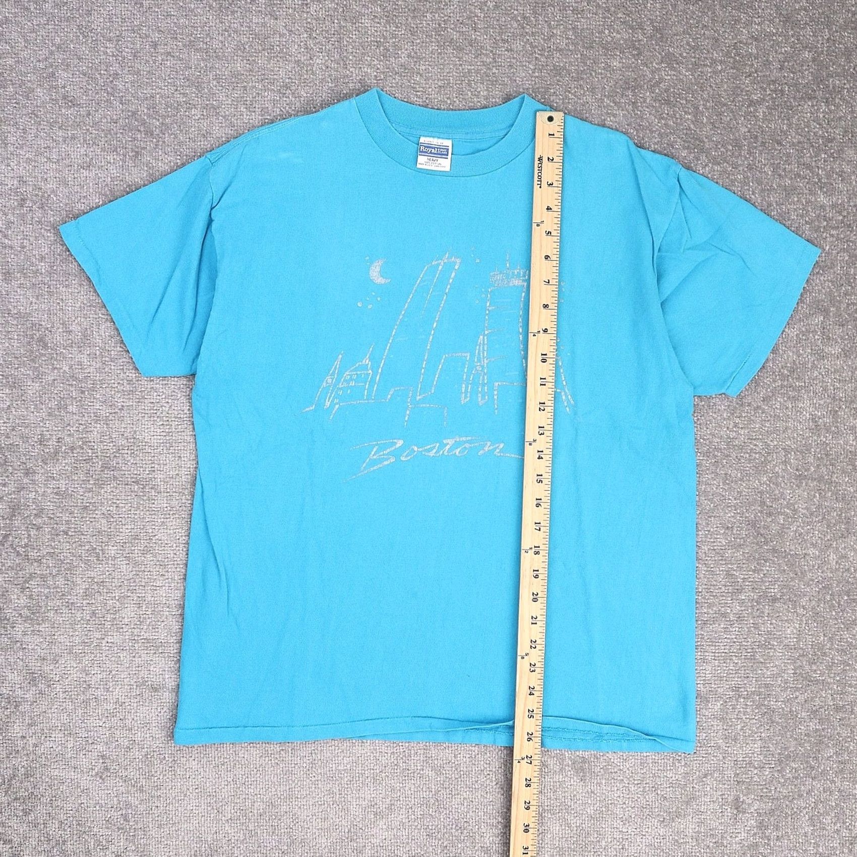 Vintage VINTAGE 80s Boston Massachusetts USA XL Blue Short Sleeve T-Shirt Mens Size US XL / EU 56 / 4 - 3 Thumbnail