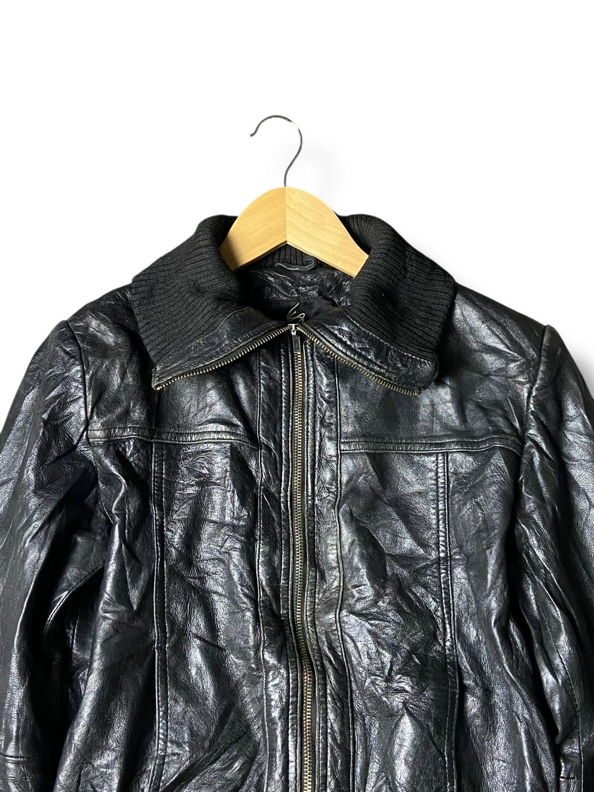 Japanese Brand SAMJAD Brand Crop Leather Jacket (141) Size US M / EU 48-50 / 2 - 6 Thumbnail