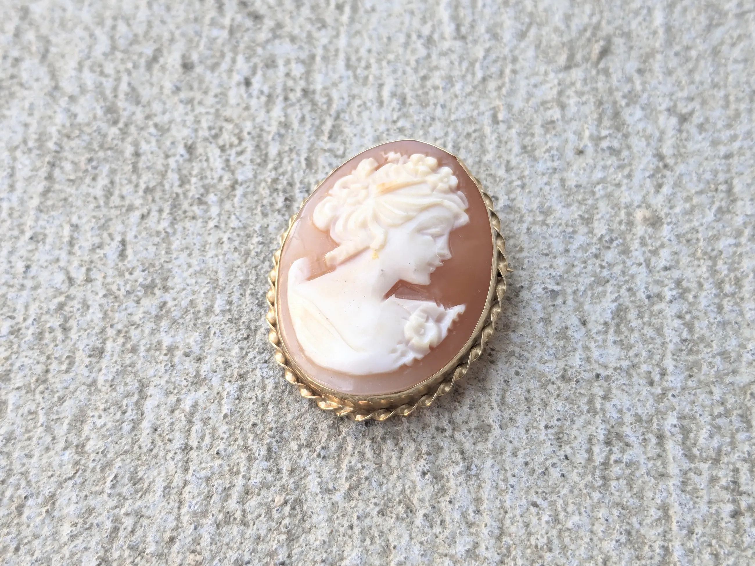 Jewelry 14k Gold Brooch Bust Cameo Antique Vintage Size ONE SIZE - 4 Thumbnail