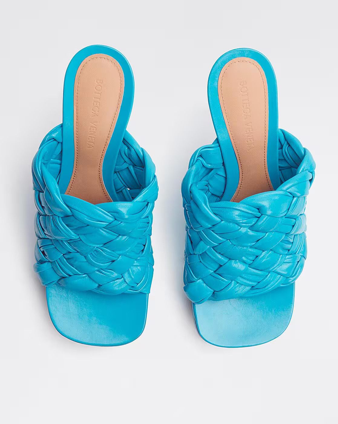 Bottega Veneta o1y0725 Covered Heel Mules in Azure Size US 6.5 / IT 36.5 - 3 Thumbnail