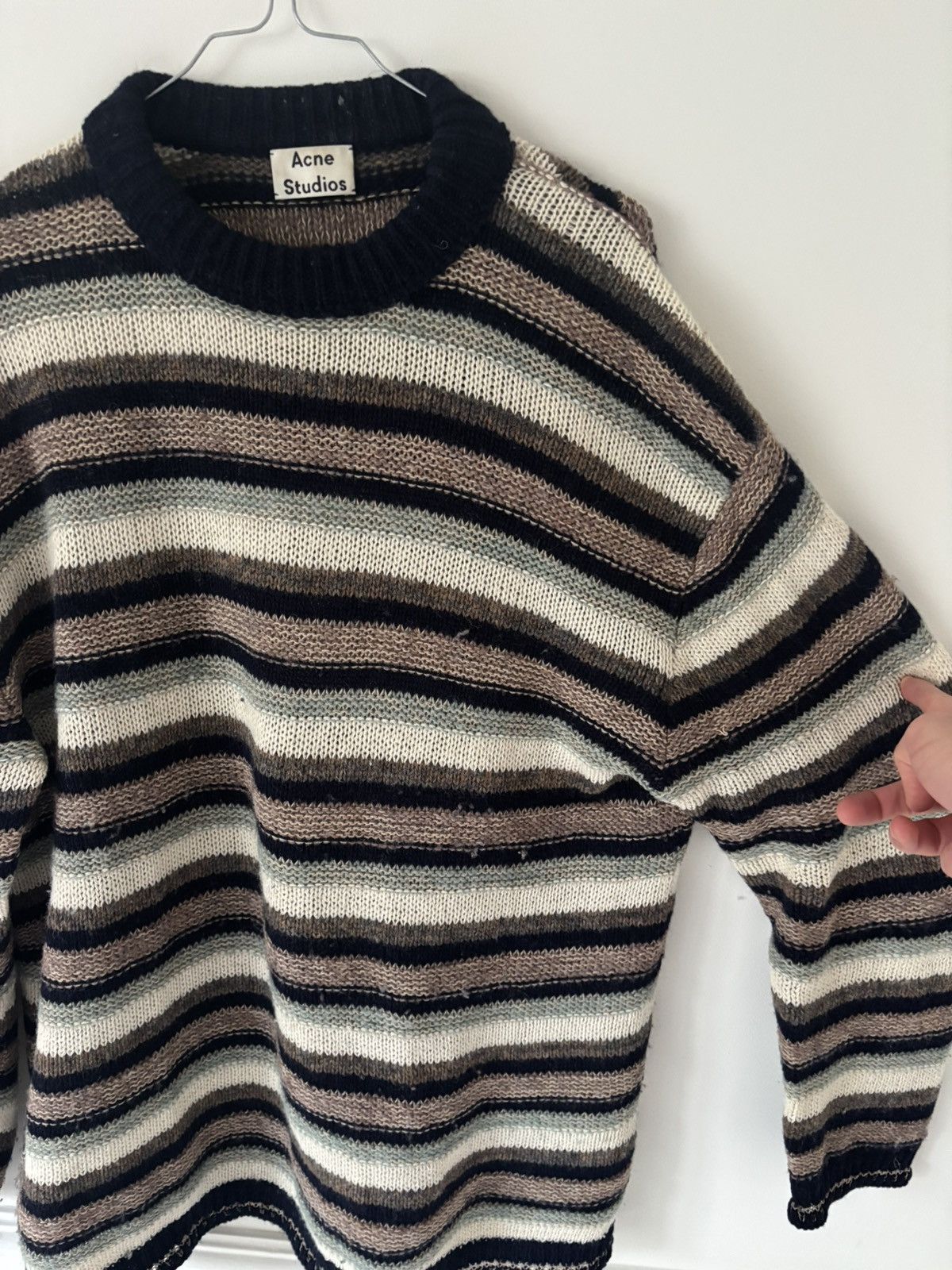 Acne Studios Acne studios striped heavy knit sweater Size US L / EU 52-54 / 3 - 3 Thumbnail