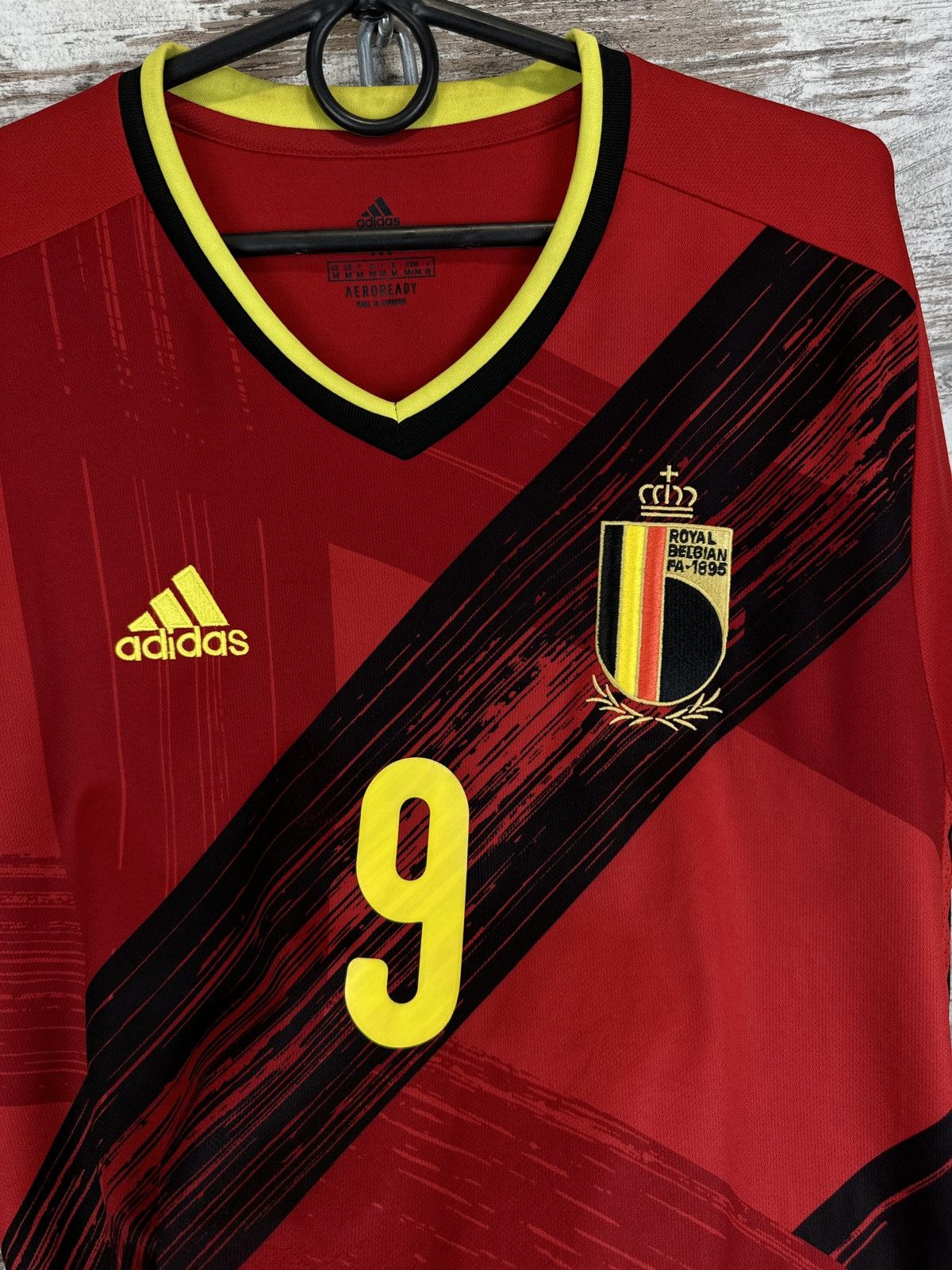 Adidas Mens Vintage Adidas Belgium National Team R. Lukaku T-shirt Size US M / EU 48-50 / 2 - 6 Thumbnail