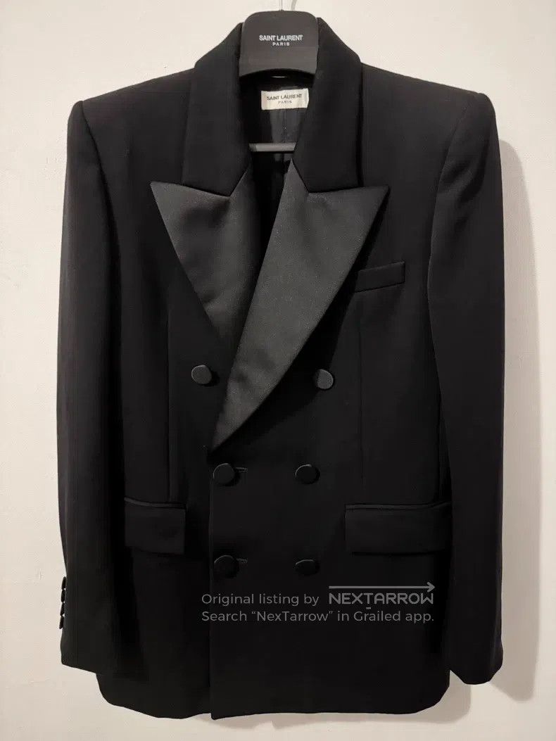 Saint Laurent Paris Saint Laurent Paris Double Breasted Smoking Suit Jacket Size US S / EU 44-46 / 1 - 1 Thumbnail