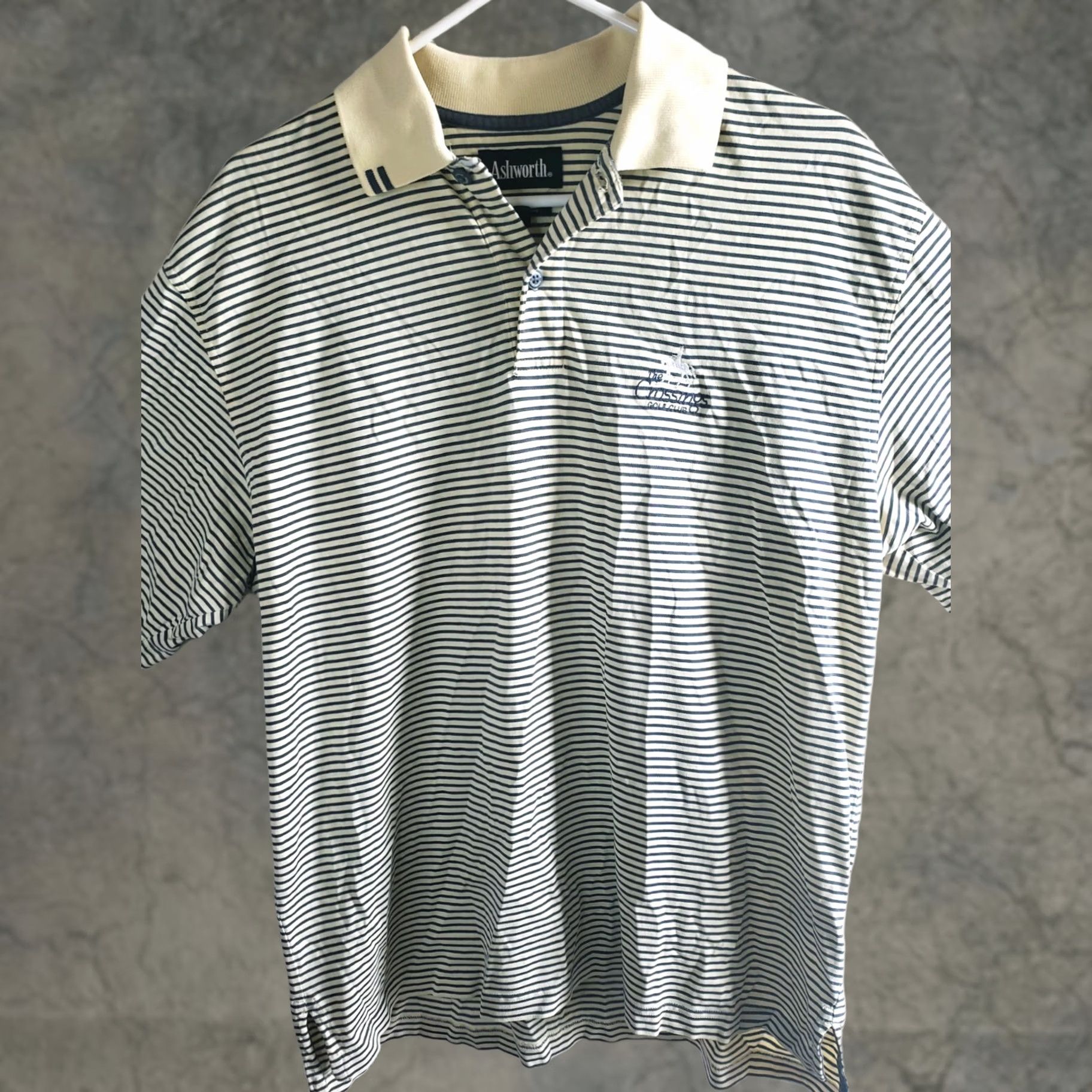 Vintage Ashworth Polo Shirt Blue Striped EZ-Tech M Adult Medium Regular Shirt Mens Polo Size US M / EU 48-50 / 2 - 1 Thumbnail