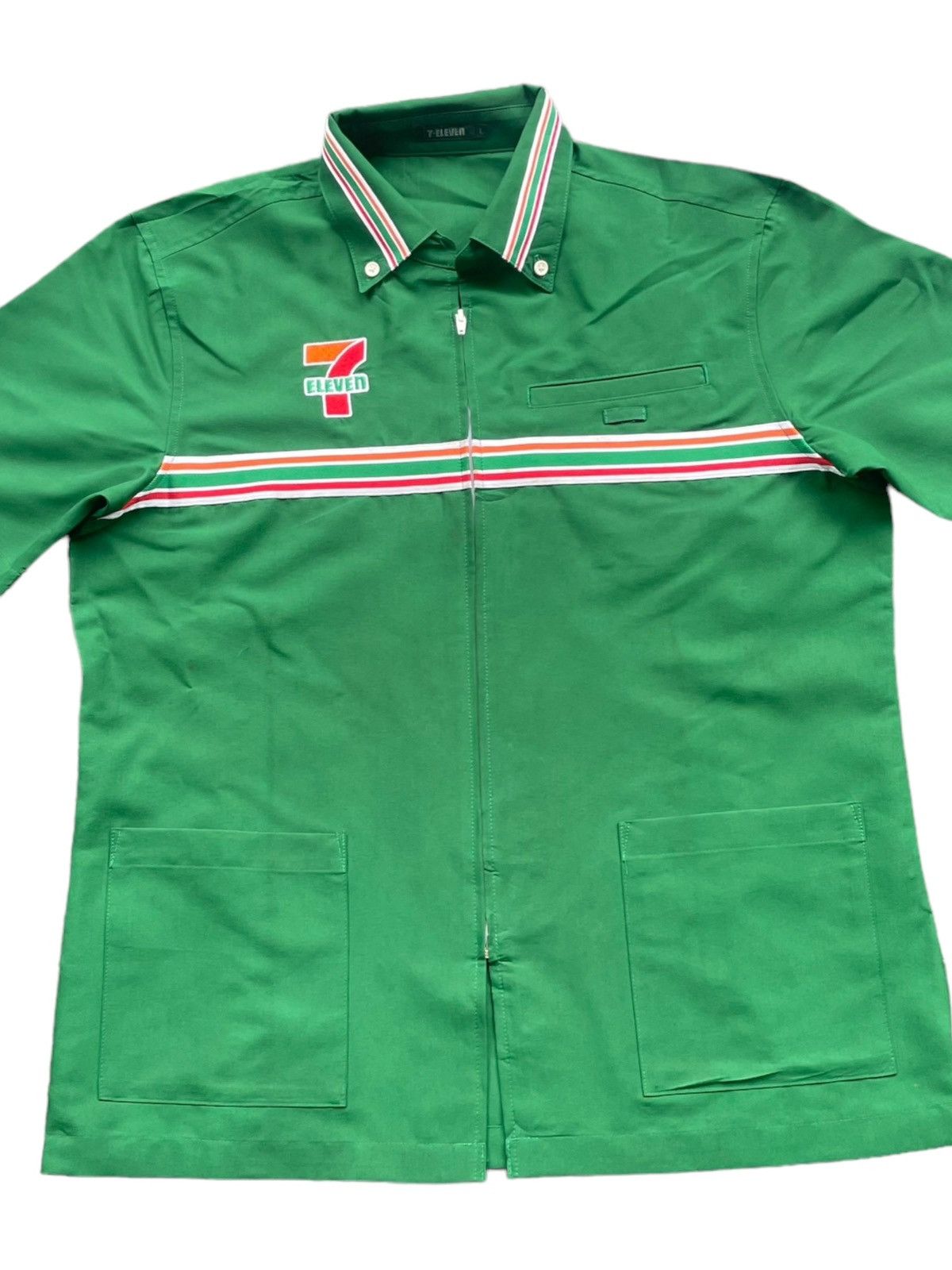 Japanese Brand 7 Eleven Short Sleave Work Shirt Size US L / EU 52-54 / 3 - 5 Thumbnail