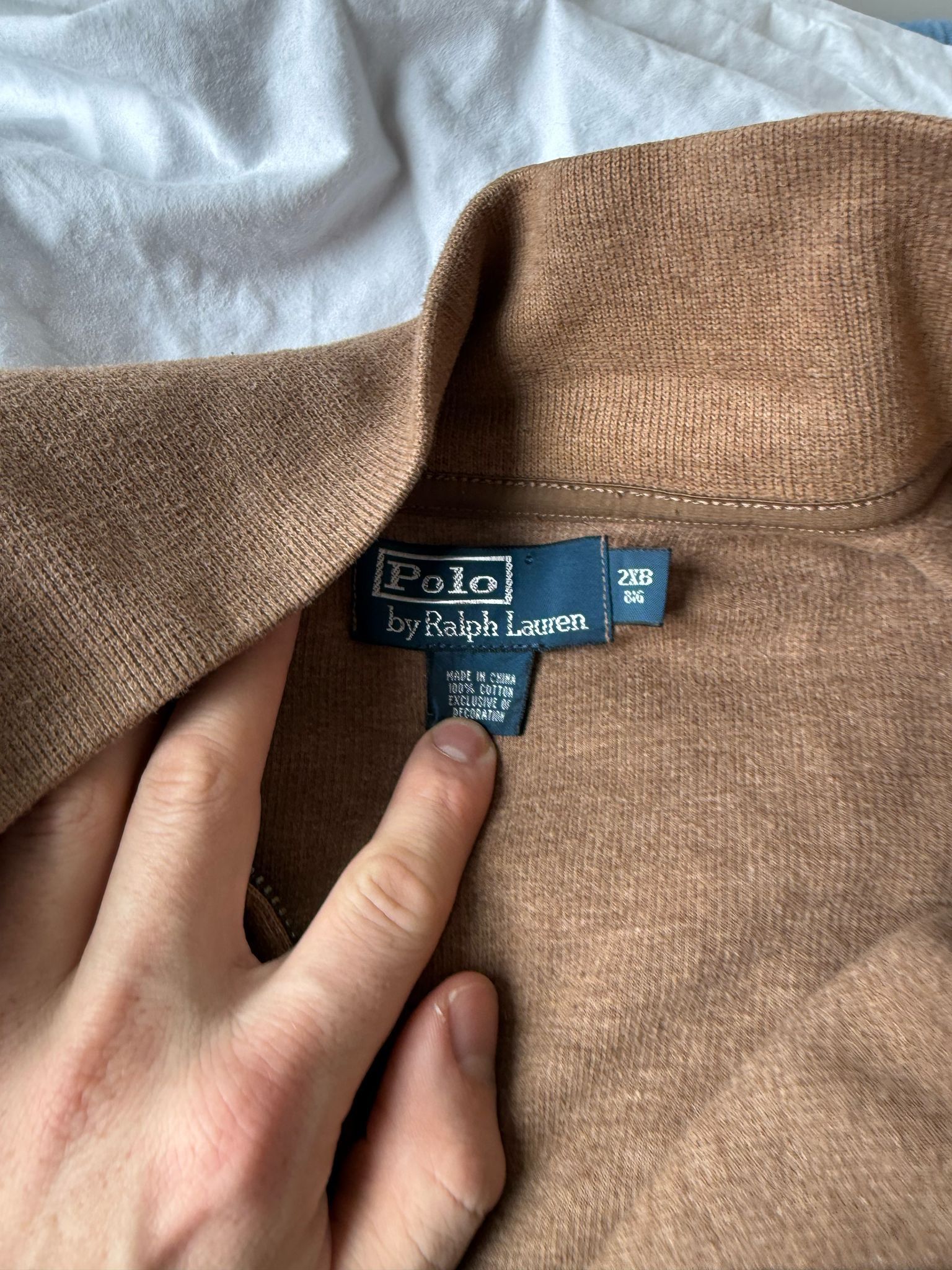 Polo Ralph Lauren Polo Ralph Lauren 1/4 Zip Sweater - Camel Brown Size US XXL / EU 58 / 5 - 4 Thumbnail