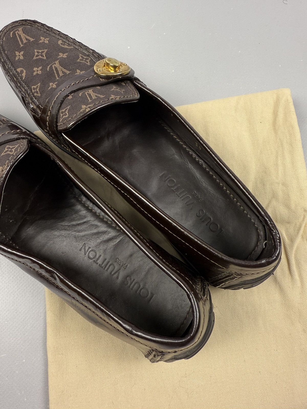 Louis Vuitton Louis Vuitton Monogram Loafers Brown Women EU 39 Luxury Size US 6 / IT 36 - 8 Thumbnail