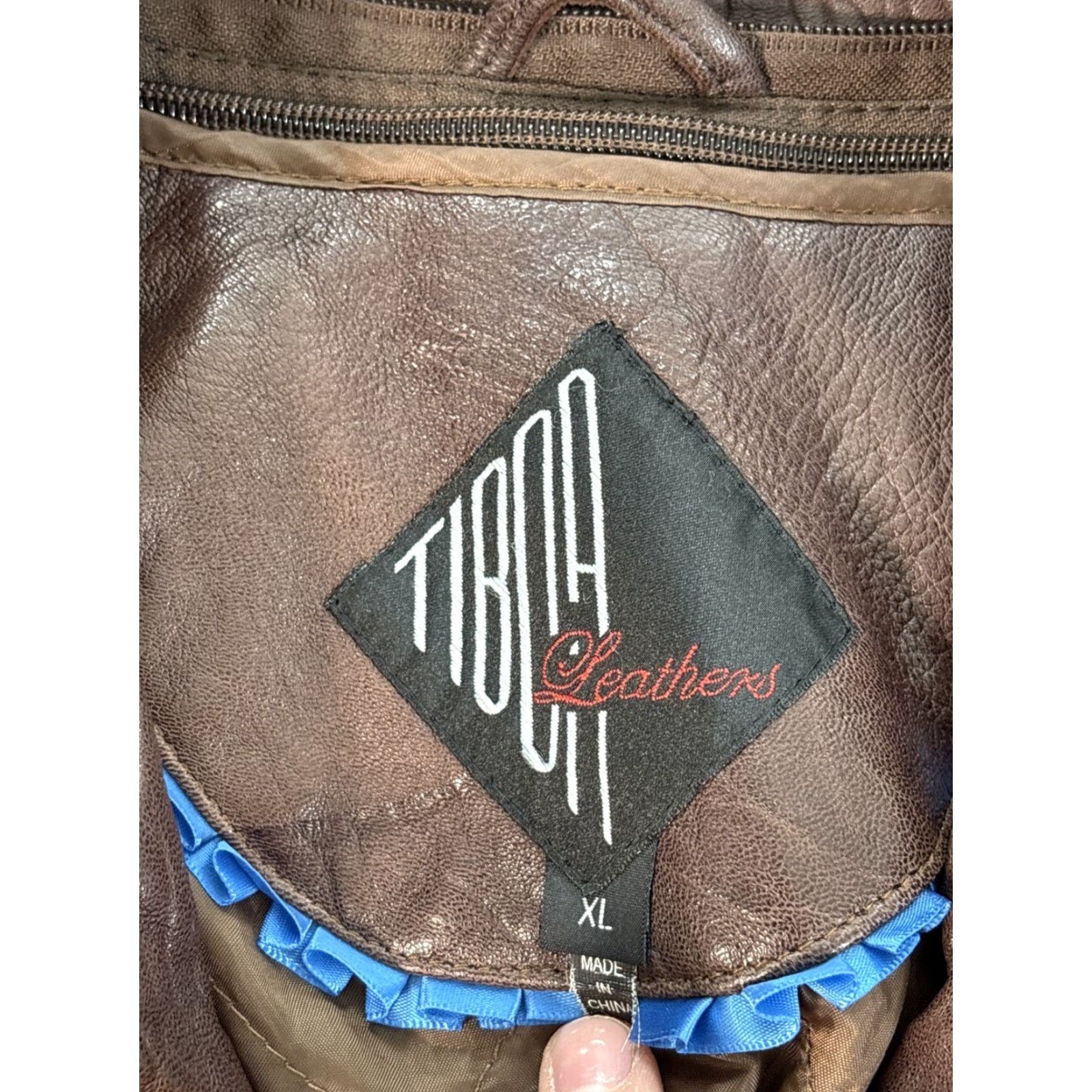 Vintage VINTAGE Tibor Leather Jacket Womens XL Brown Full Zip Zippers Pebbled 90s Womens Size XL / US 12-14 / IT 48-50 - 4 Thumbnail