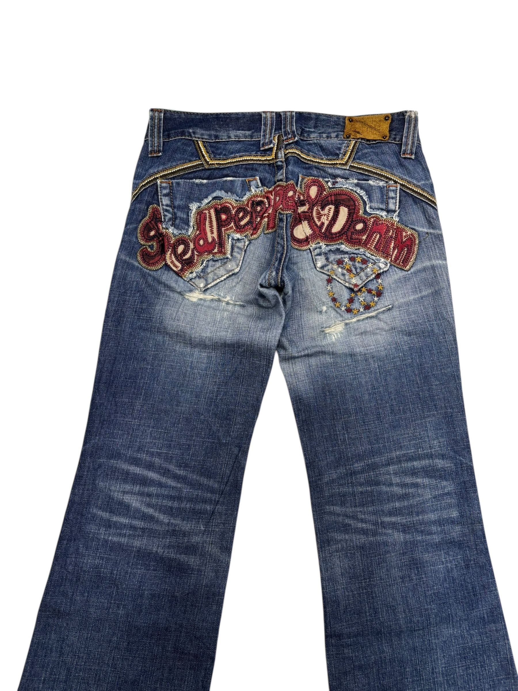 If Six Was Nine 🔥RED PEPPER FLARE JEANS DISTRESS PUNK DENIM JEANS Size US 30 / EU 46 - 6 Thumbnail
