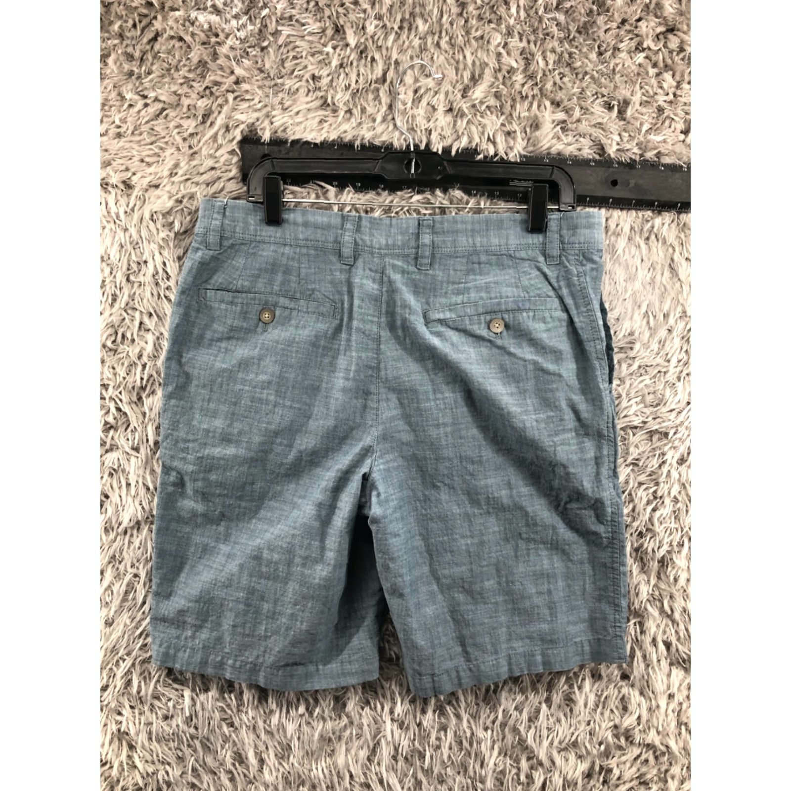 Van Heusen Van Heusen Mens Bermuda Shorts 34 Mid Blue Denim Cotton Blend 5-Pocket Flat Front Belt Loops Regular Size US 34 / EU 50 - 4 Thumbnail